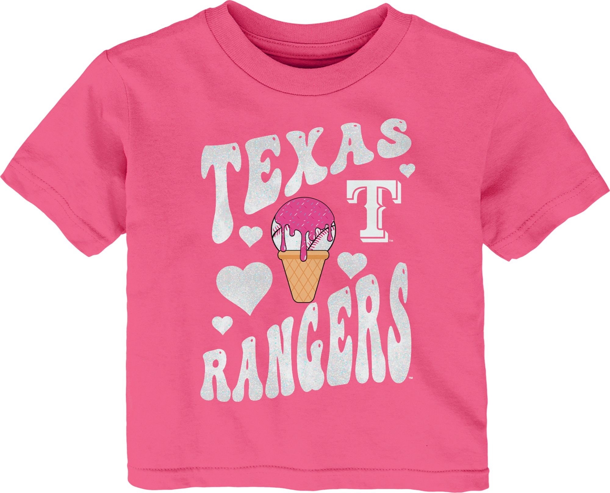 MLB Team Apparel Toddler Texas Rangers Pink Ice Cream T-Shirt