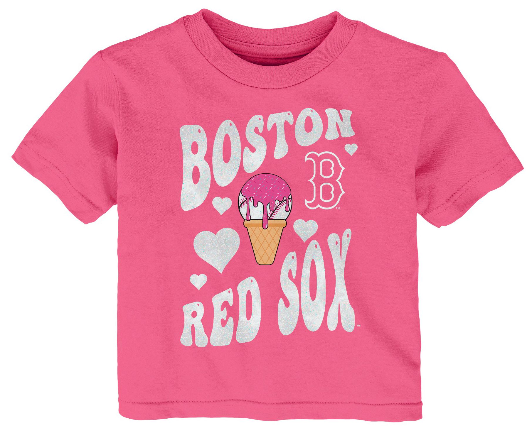 MLB Team Apparel Toddler Boston Red Sox Pink Ice Cream T-Shirt