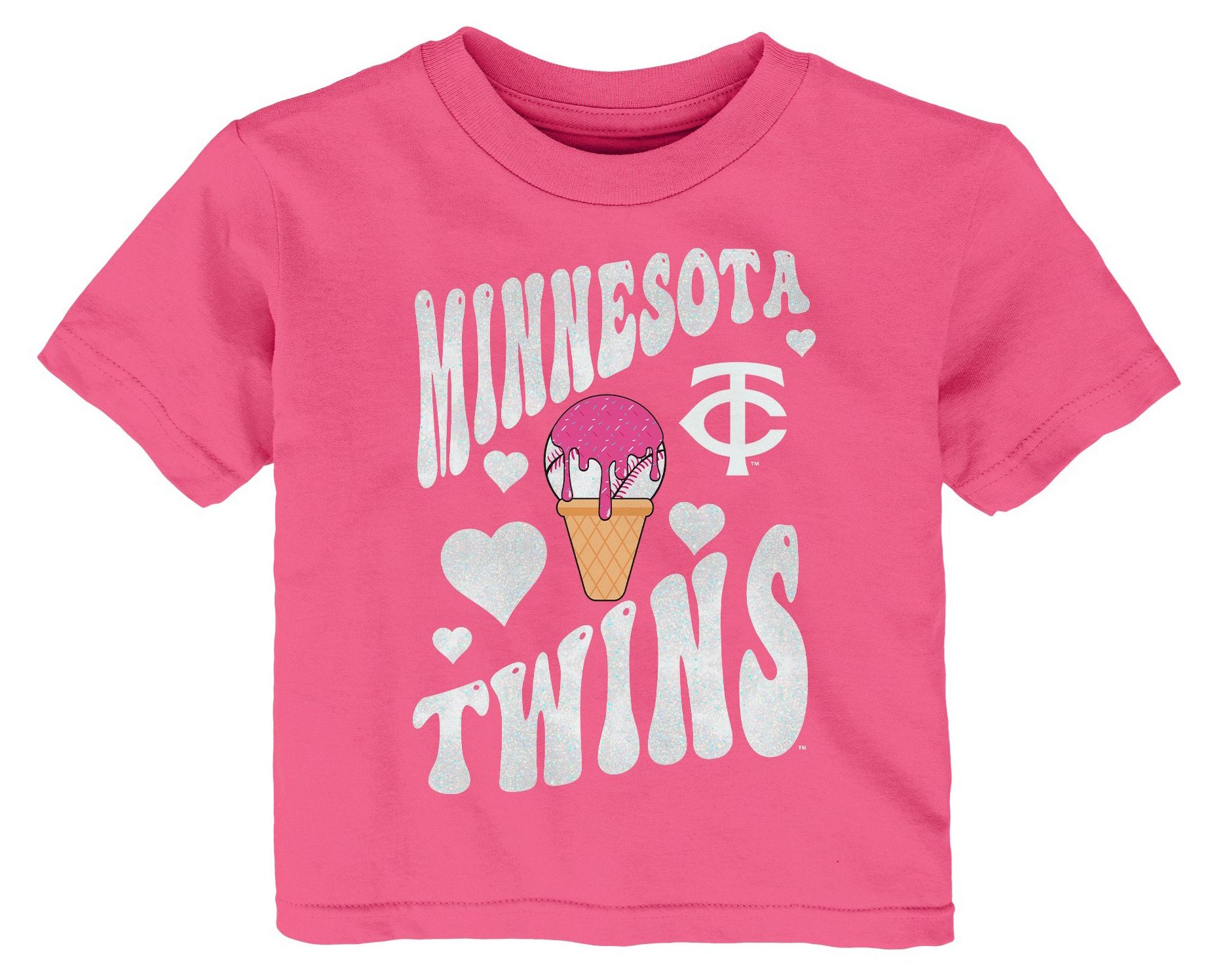 MLB Team Apparel Toddler Minnesota Twins Pink Ice Cream T-Shirt