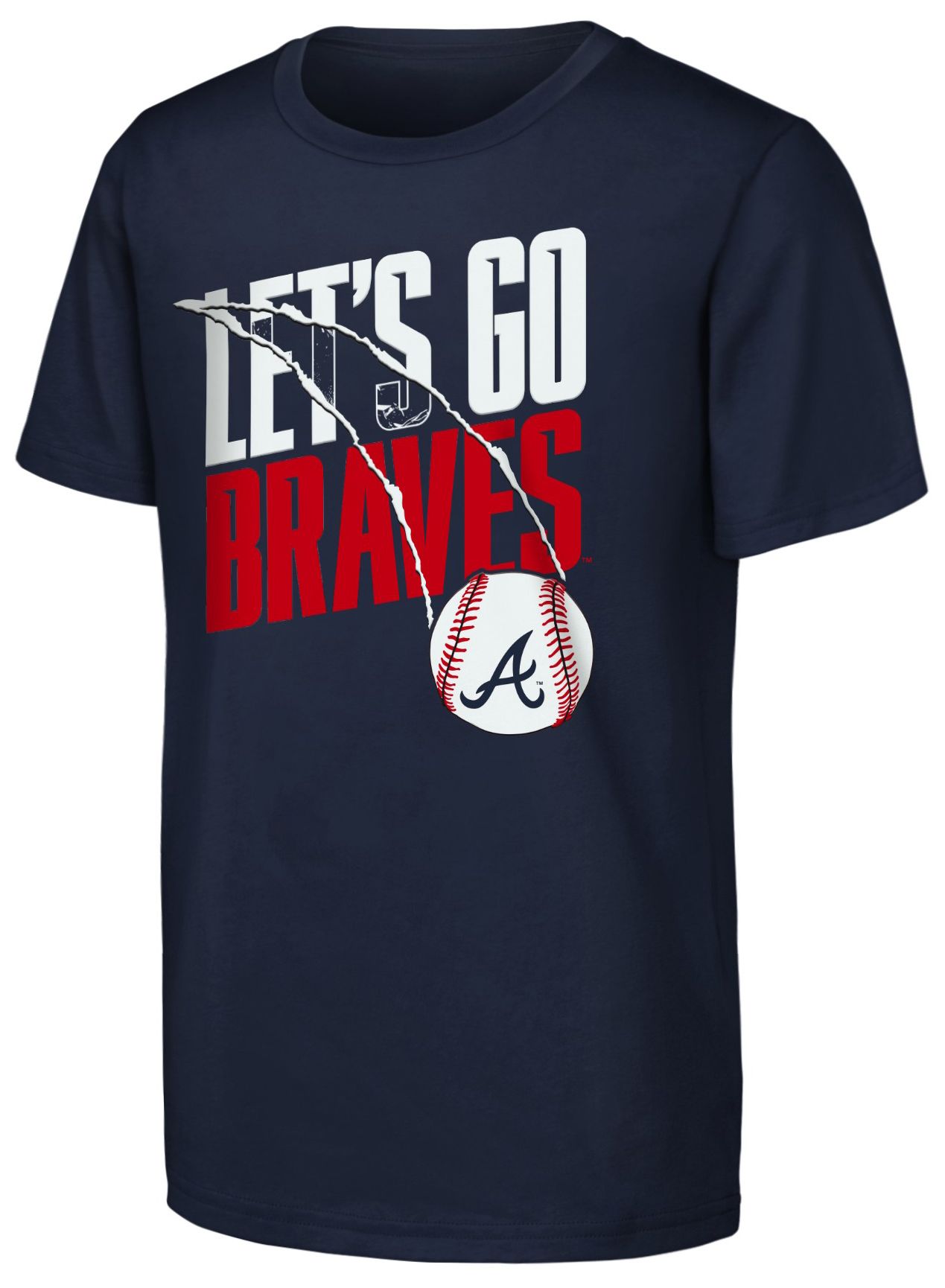 MLB Team Apparel Youth Atlanta Braves Navy Splitter T-Shirt