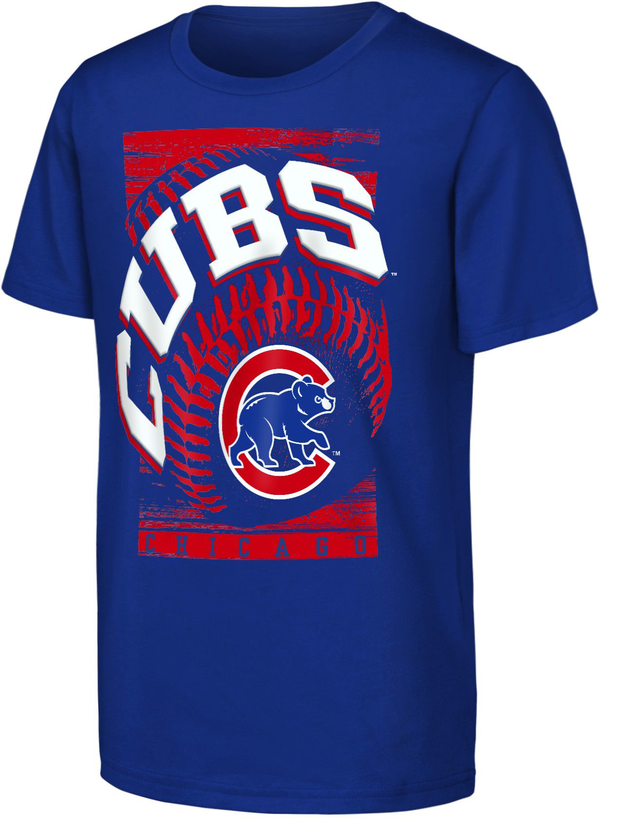 MLB Team Apparel Youth Chicago Cubs Royal Splitter T-Shirt