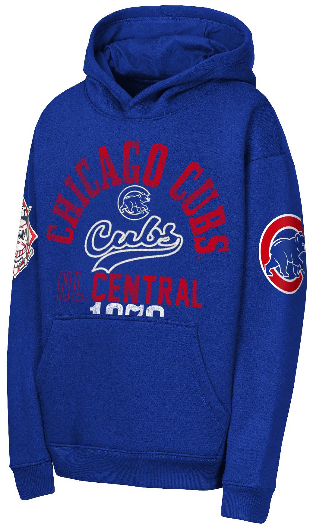 MLB Team Apparel Youth Chicago Cubs Royal Sweep Fleece Hoodie