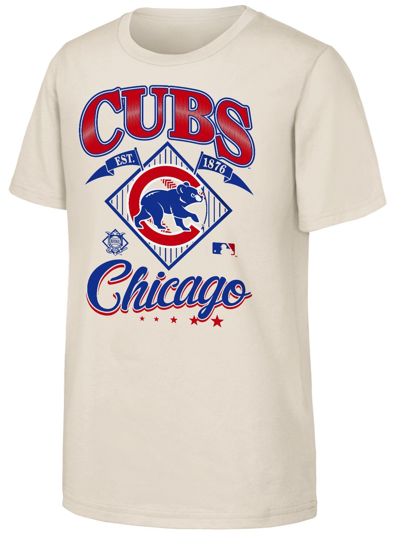 MLB Team Apparel Youth Chicago Cubs Tan Triple Hit T-Shirt