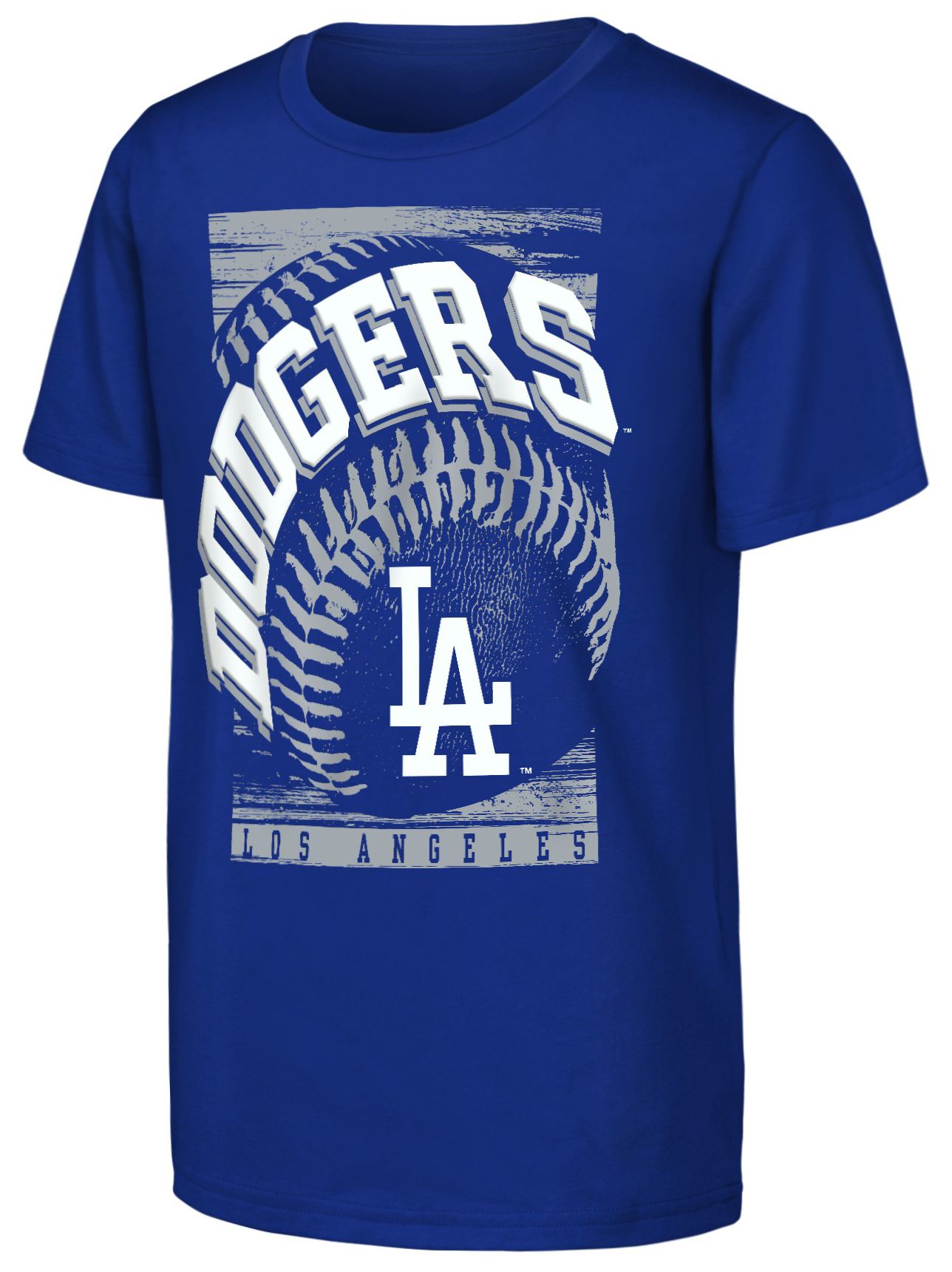 MLB Team Apparel Youth Los Angeles Dodgers Royal Splitter T-Shirt
