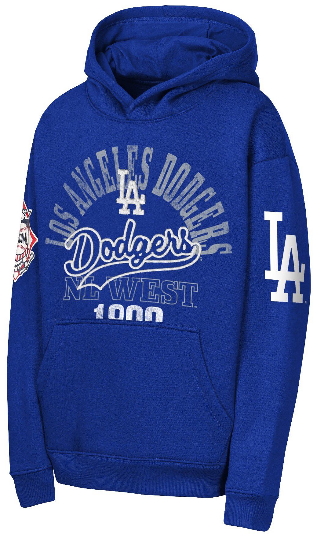 MLB Team Apparel Youth Los Angeles Dodgers Royal Sweep Fleece Hoodie