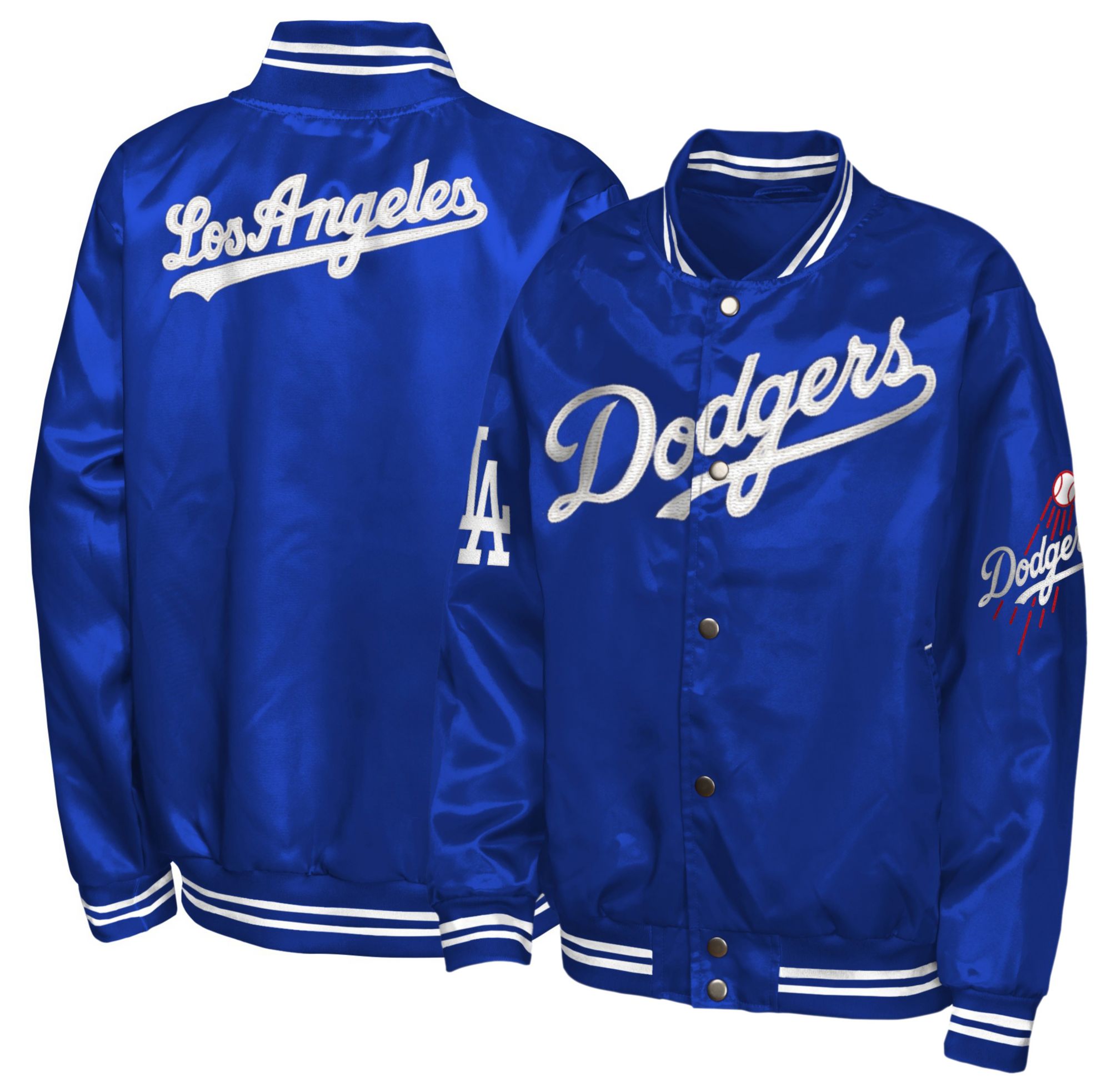MLB Team Apparel Youth Los Angeles Dodgers  Tailsweep Satin Jacket