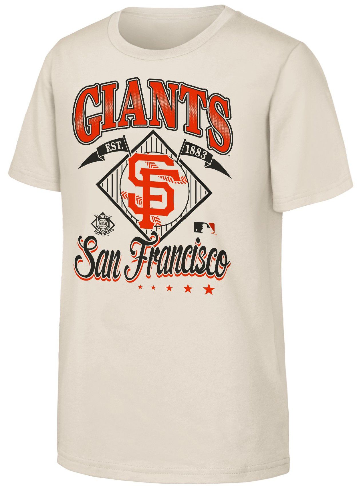 MLB Team Apparel Youth San Francisco Giants Tan Triple Hit T-Shirt