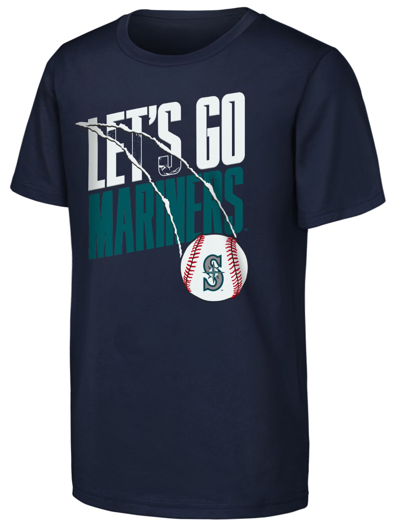 MLB Team Apparel Youth Seattle Mariners Navy Splitter T-Shirt