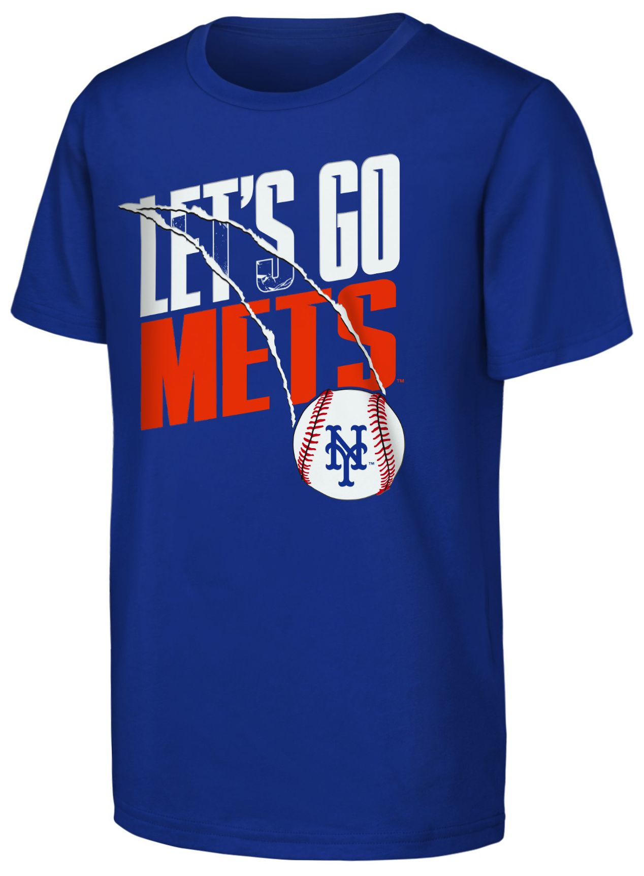 MLB Team Apparel Youth New York Mets Royal Splitter T-Shirt