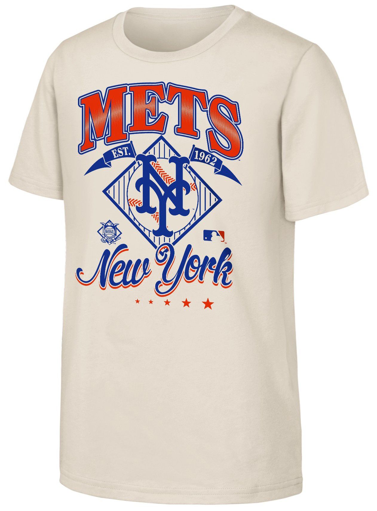 MLB Team Apparel Youth New York Mets Tan Triple Hit T-Shirt