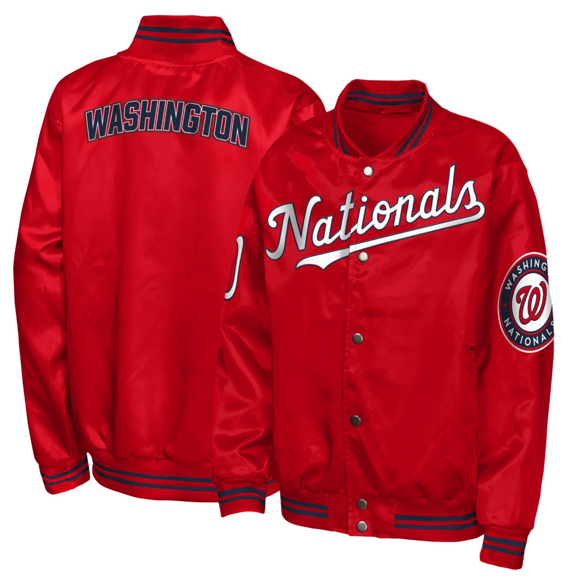 MLB Team Apparel Youth Washington Nationals  Tailsweep Satin Jacket