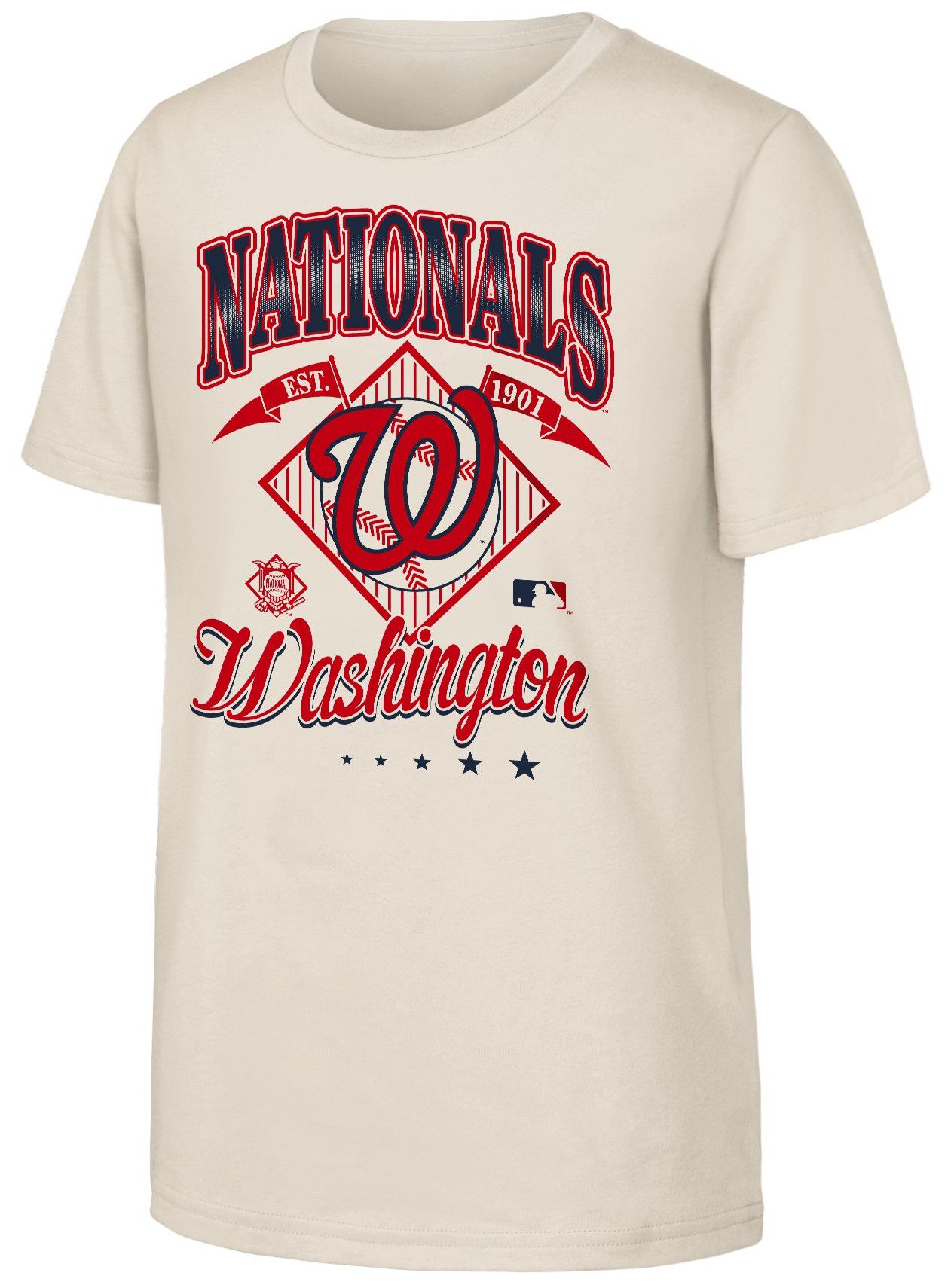 MLB Team Apparel Youth Washington Nationals Tan Triple Hit T-Shirt