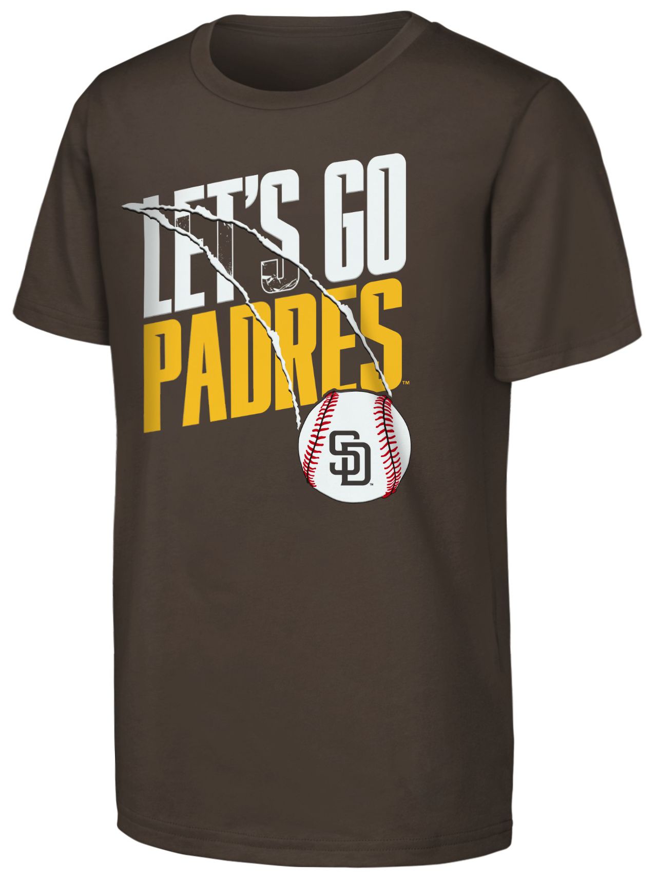 MLB Team Apparel Youth San Diego Padres Brown Splitter T-Shirt