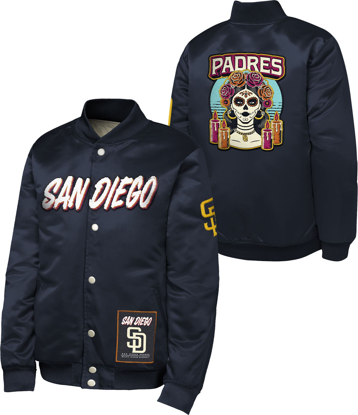 MLB Team Apparel Youth San Diego Padres Tan 2026 City Connect Satin Jacket