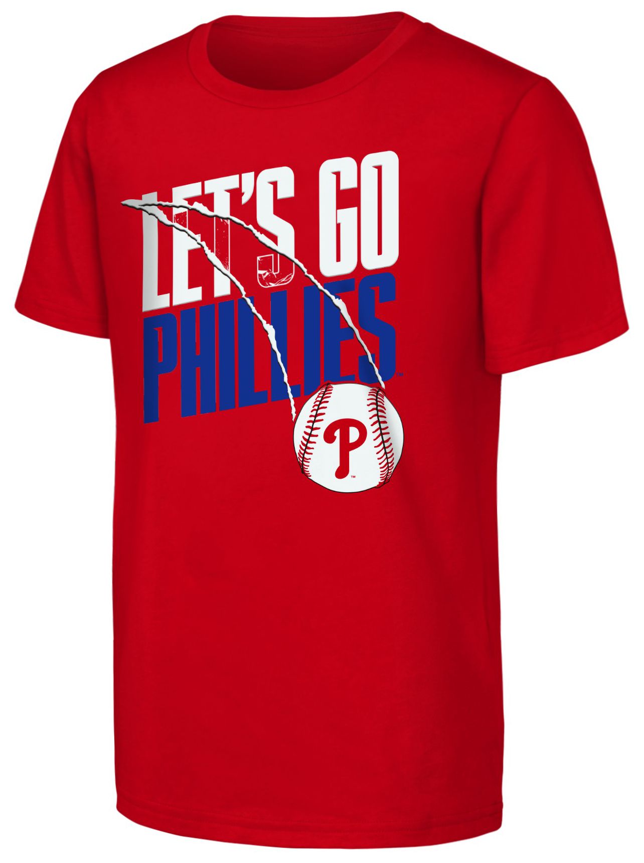 MLB Team Apparel Youth Philadelphia Phillies Red Splitter T-Shirt