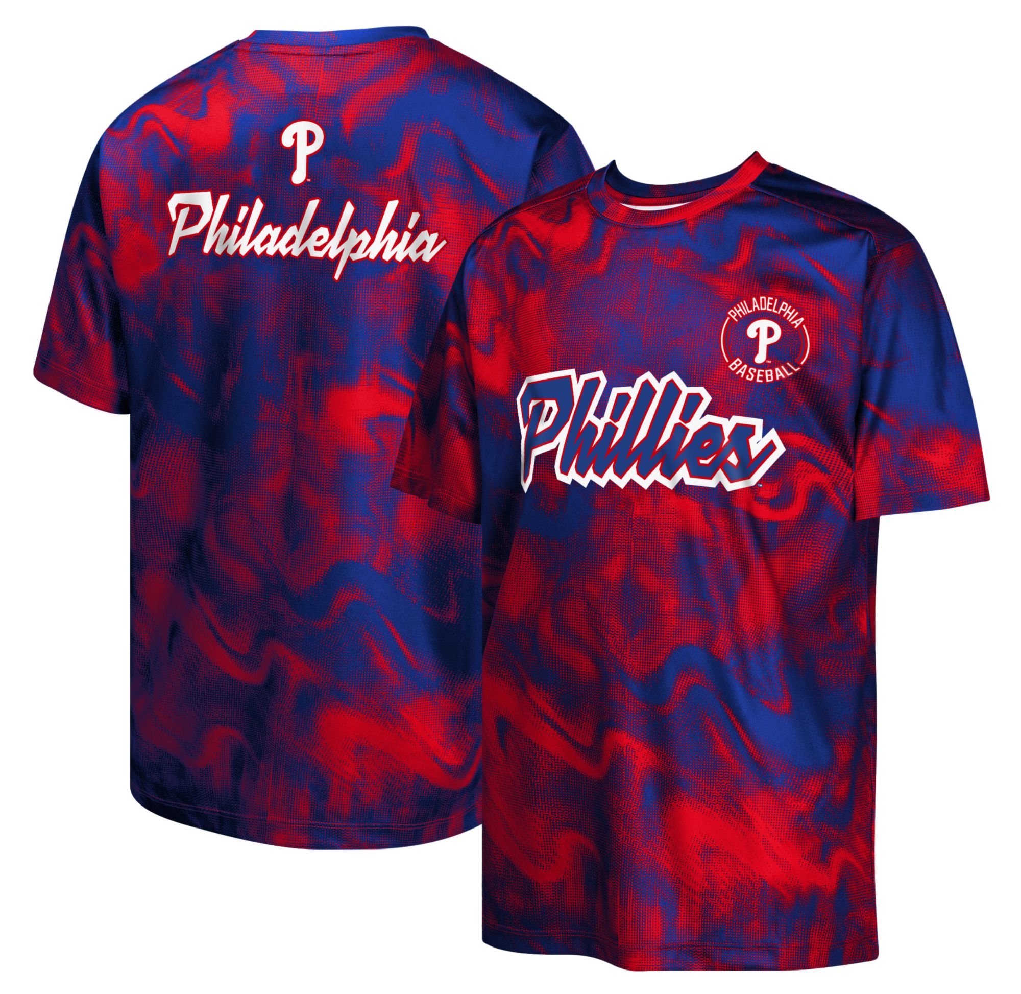 MLB Team Apparel Youth Philadelphia Phillies Multi Color Pinch Hitter Sublimation T-Shirt