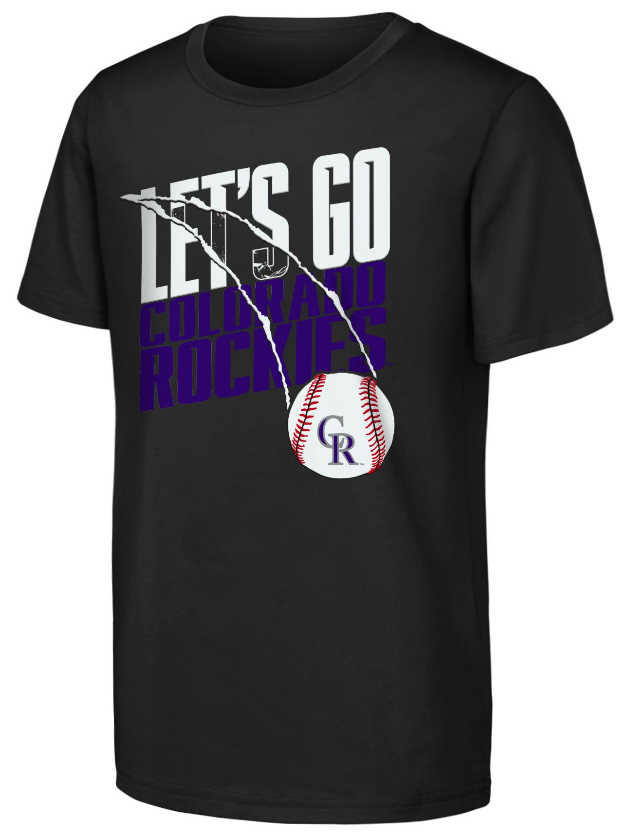 MLB Team Apparel Youth Colorado Rockies Black Splitter T-Shirt