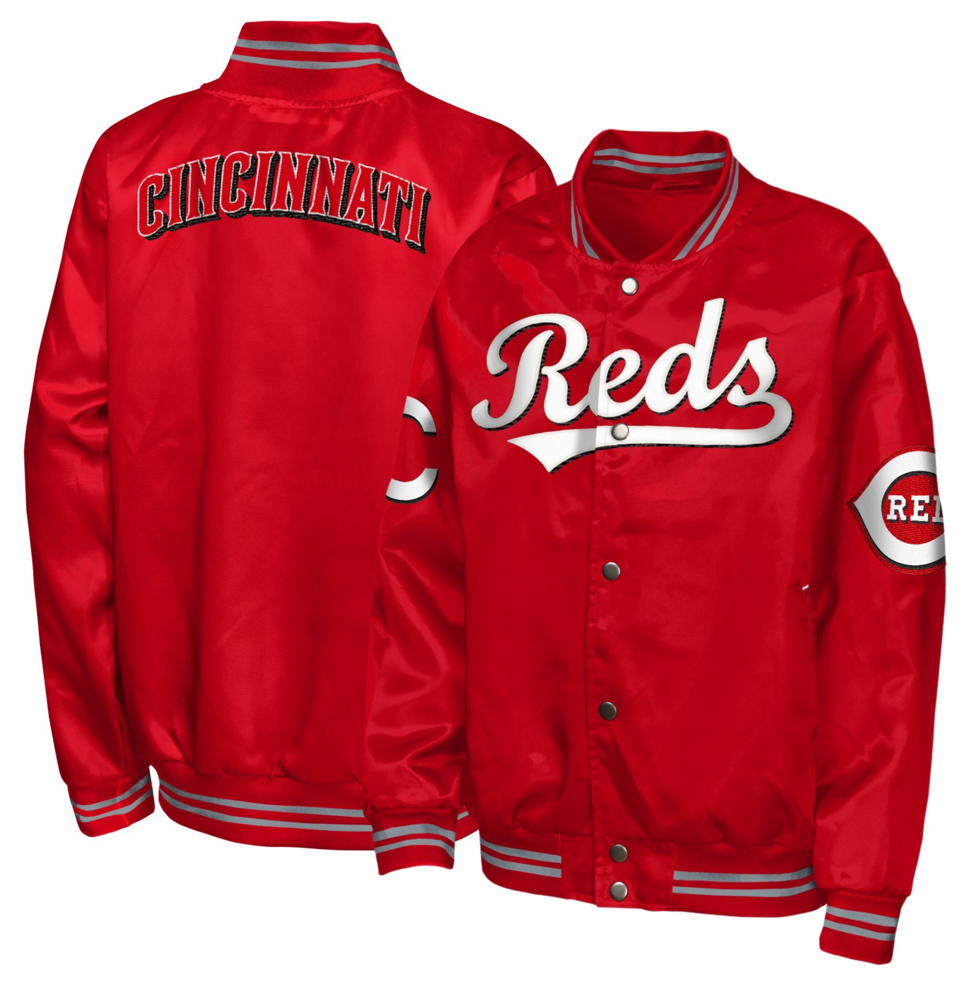 MLB Team Apparel Youth Cincinnati Reds  Tailsweep Satin Jacket