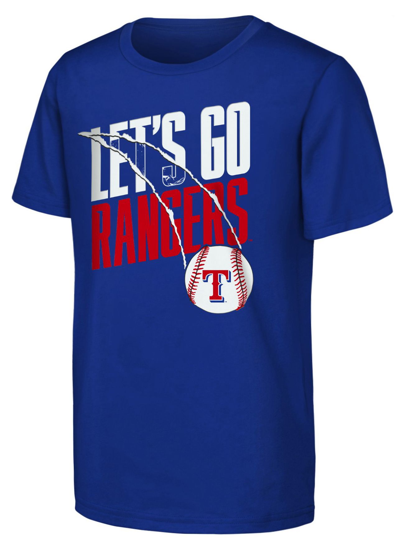 MLB Team Apparel Youth Texas Rangers Royal Splitter T-Shirt