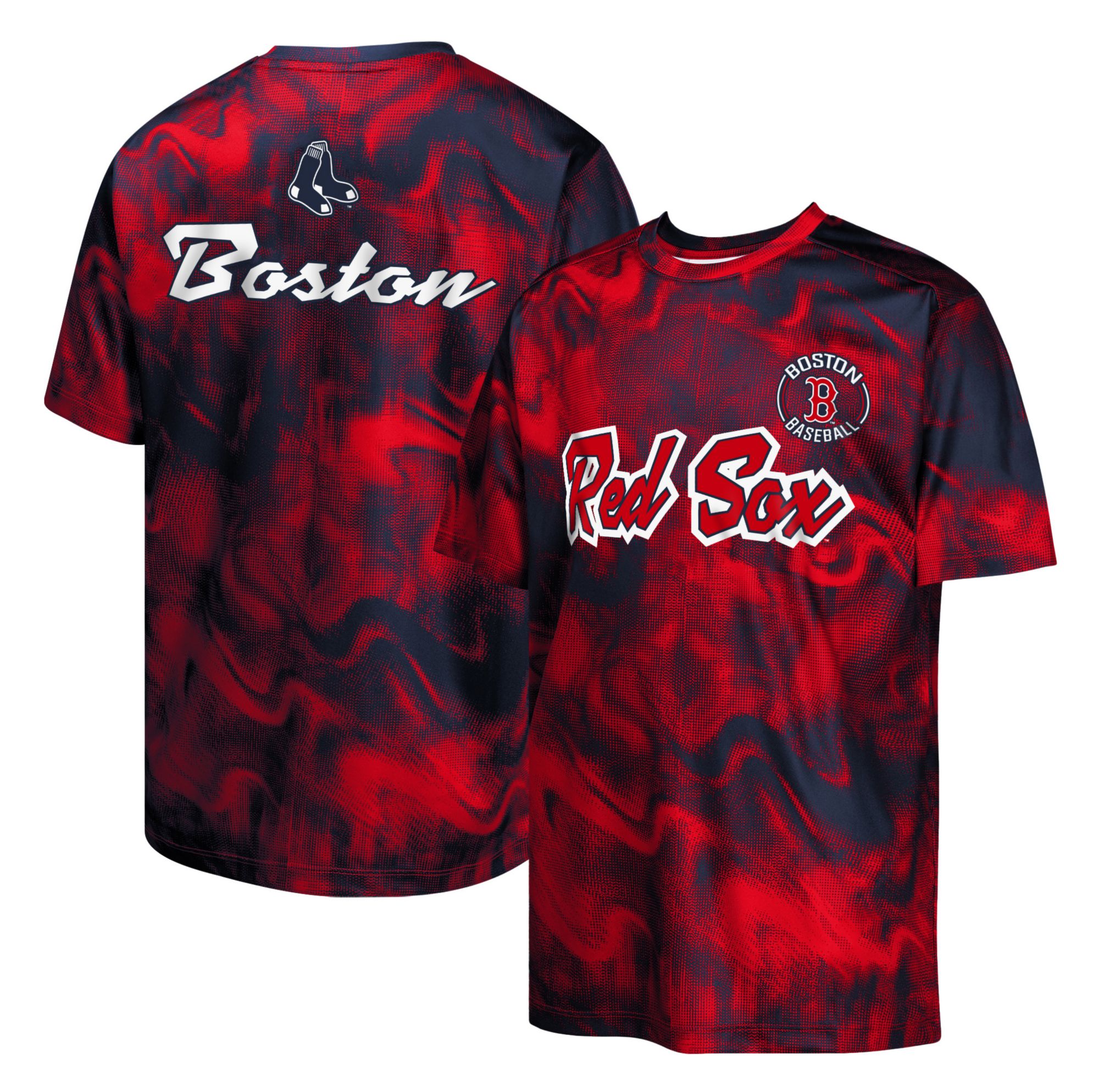 MLB Team Apparel Youth Boston Red Sox Multi Color Pinch Hitter Sublimation T-Shirt