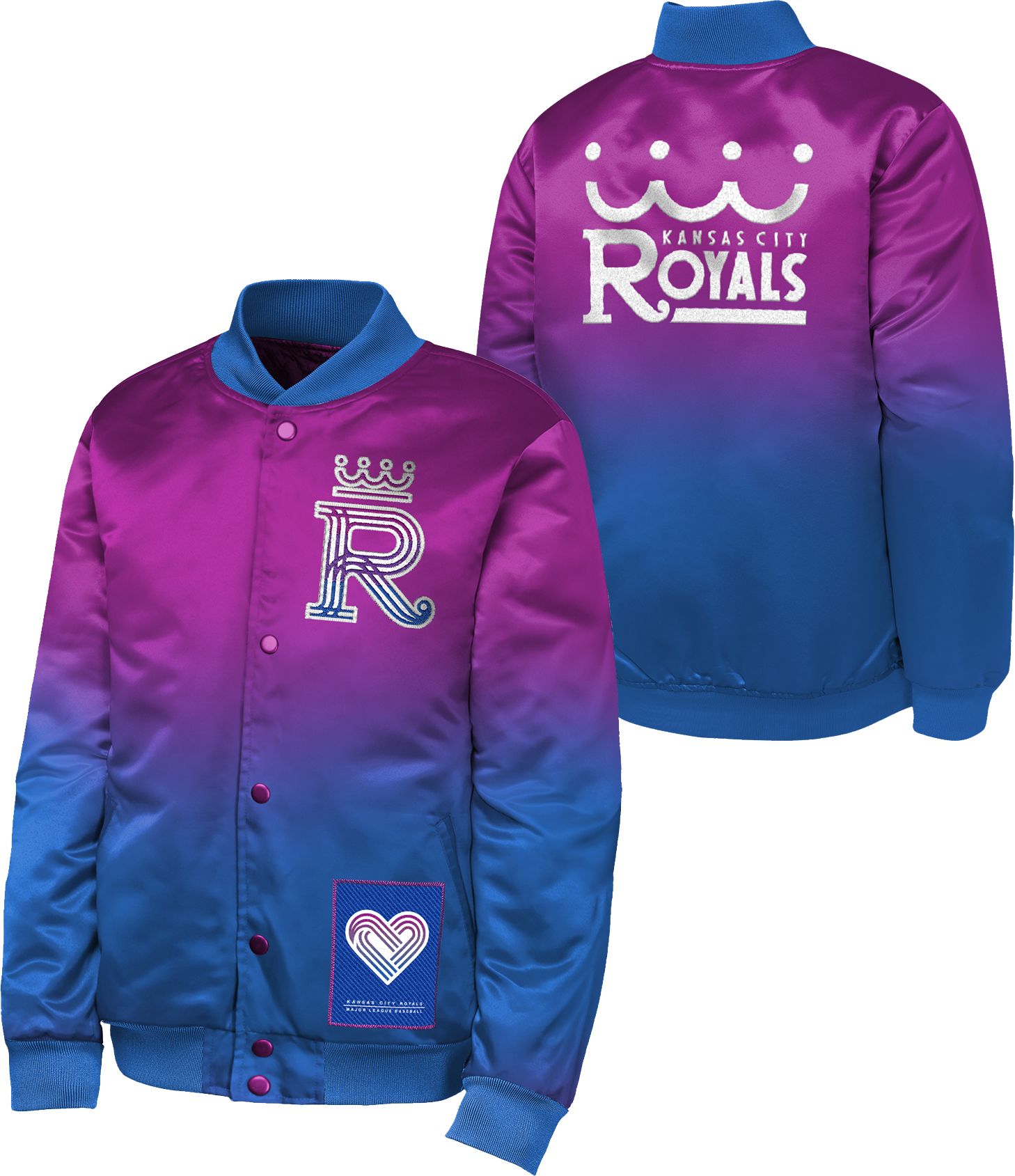 MLB Team Apparel Youth Kansas City Royals Tan 2026 City Connect Satin Jacket