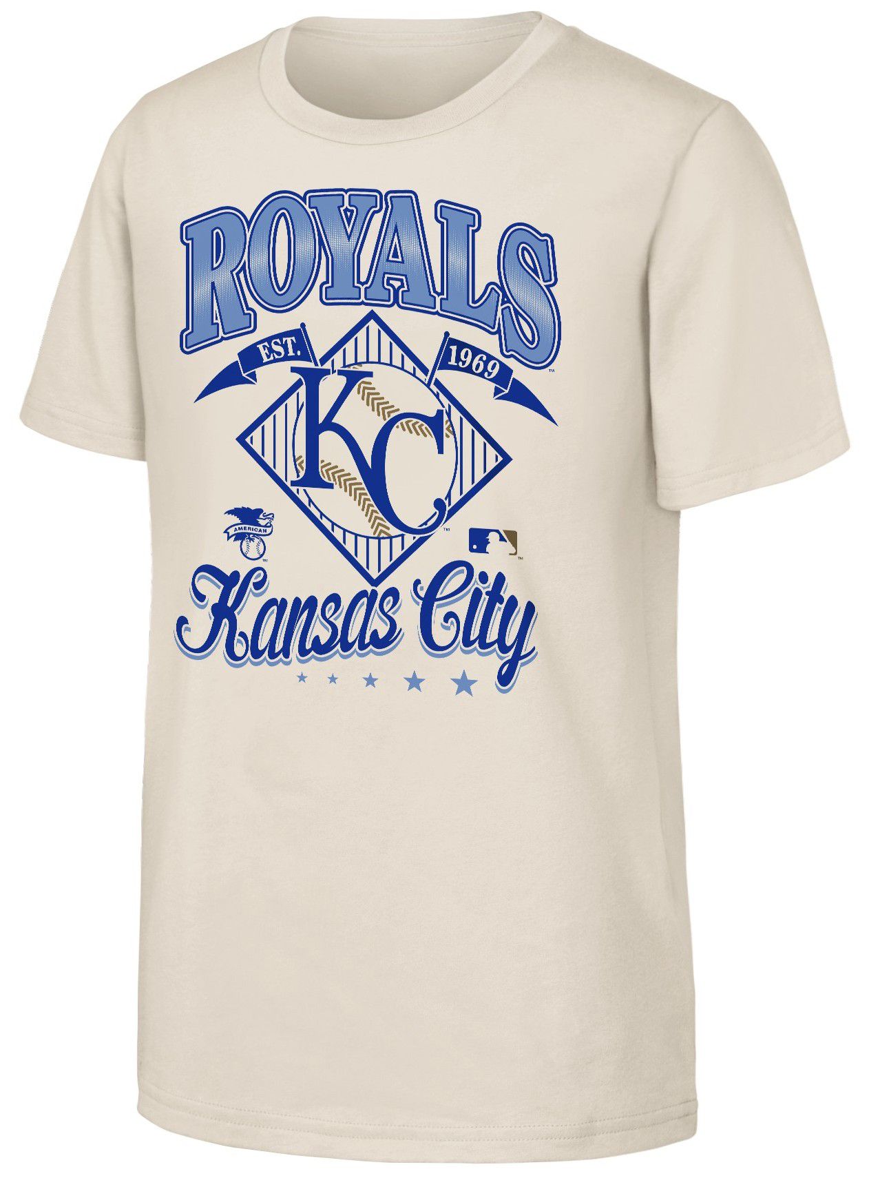 MLB Team Apparel Youth Kansas City Royals Tan Triple Hit T-Shirt