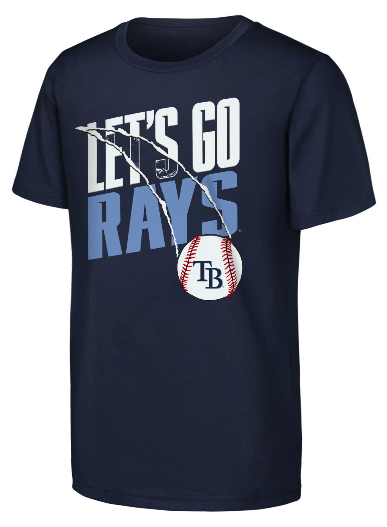 MLB Team Apparel Youth Tampa Bay Rays Navy Splitter T-Shirt