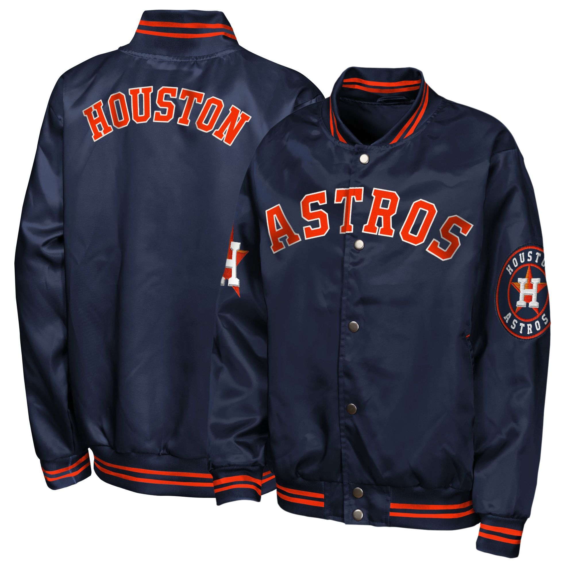 MLB Team Apparel Youth Houston Astros Tailsweep Satin Jacket