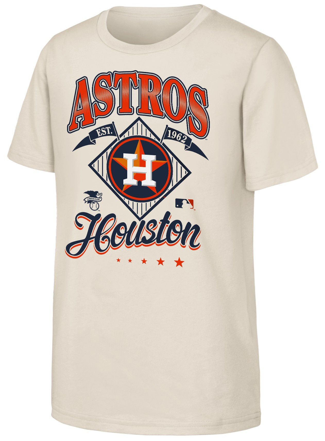 MLB Team Apparel Youth Houston Astros Tan Triple Hit T-Shirt
