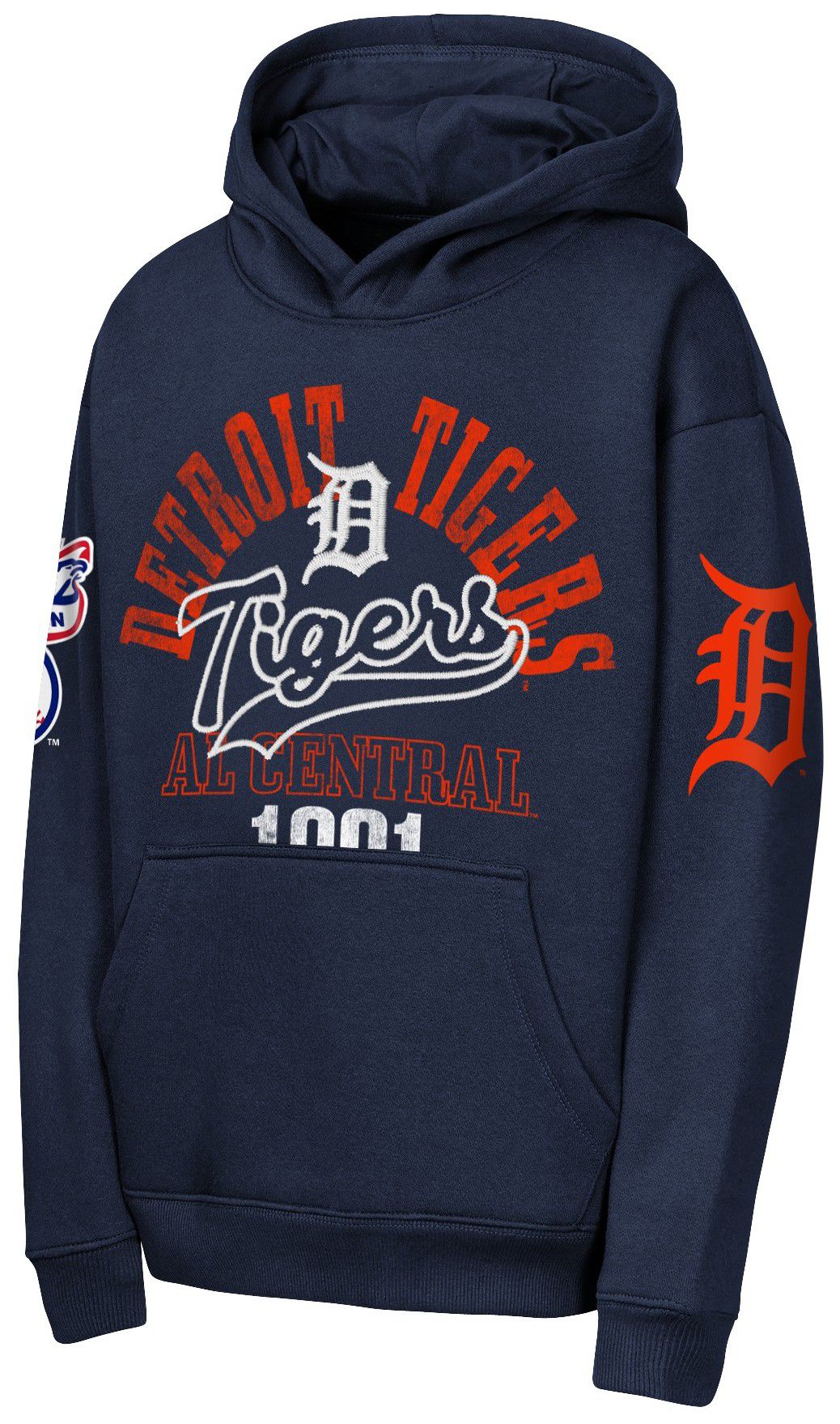 MLB Team Apparel Youth Detroit Tigers Navy Sweep Fleece Hoodie