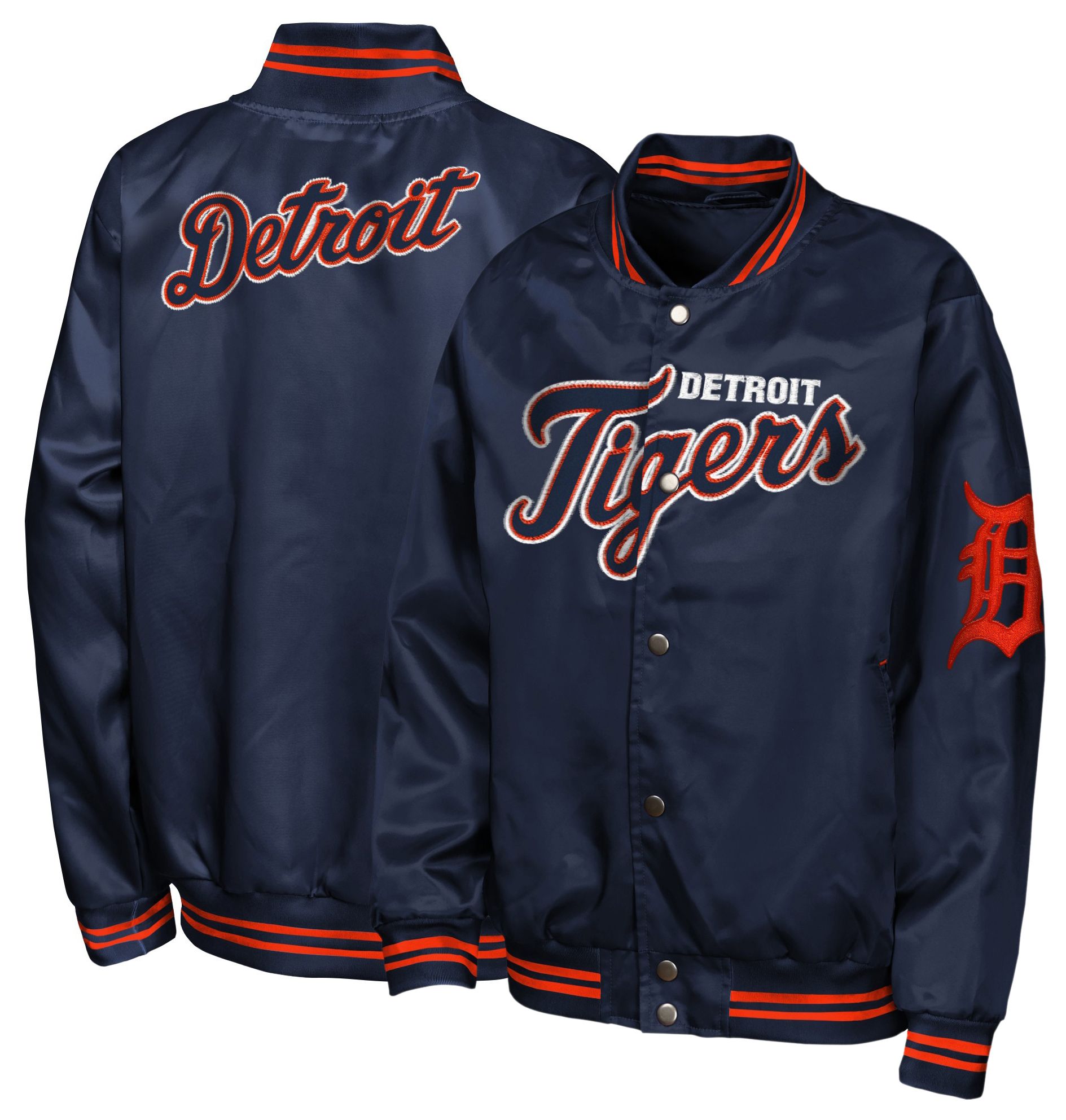 MLB Team Apparel Youth Detroit Tigers  Tailsweep Satin Jacket