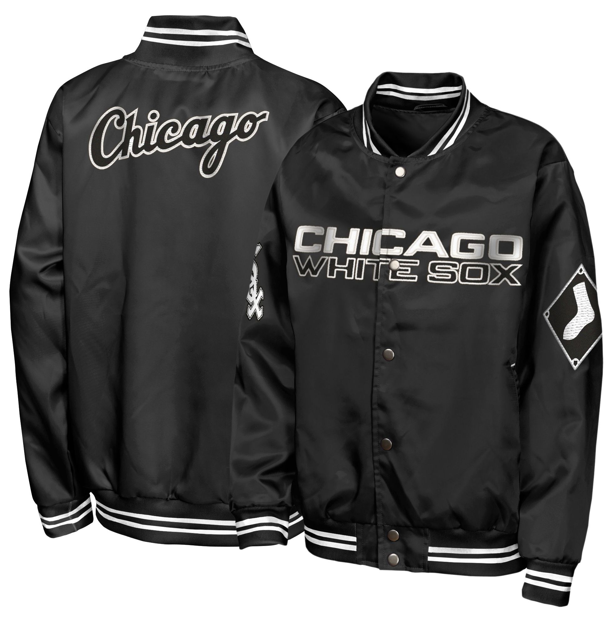 MLB Team Apparel Youth Chicago White Sox  Tailsweep Satin Jacket