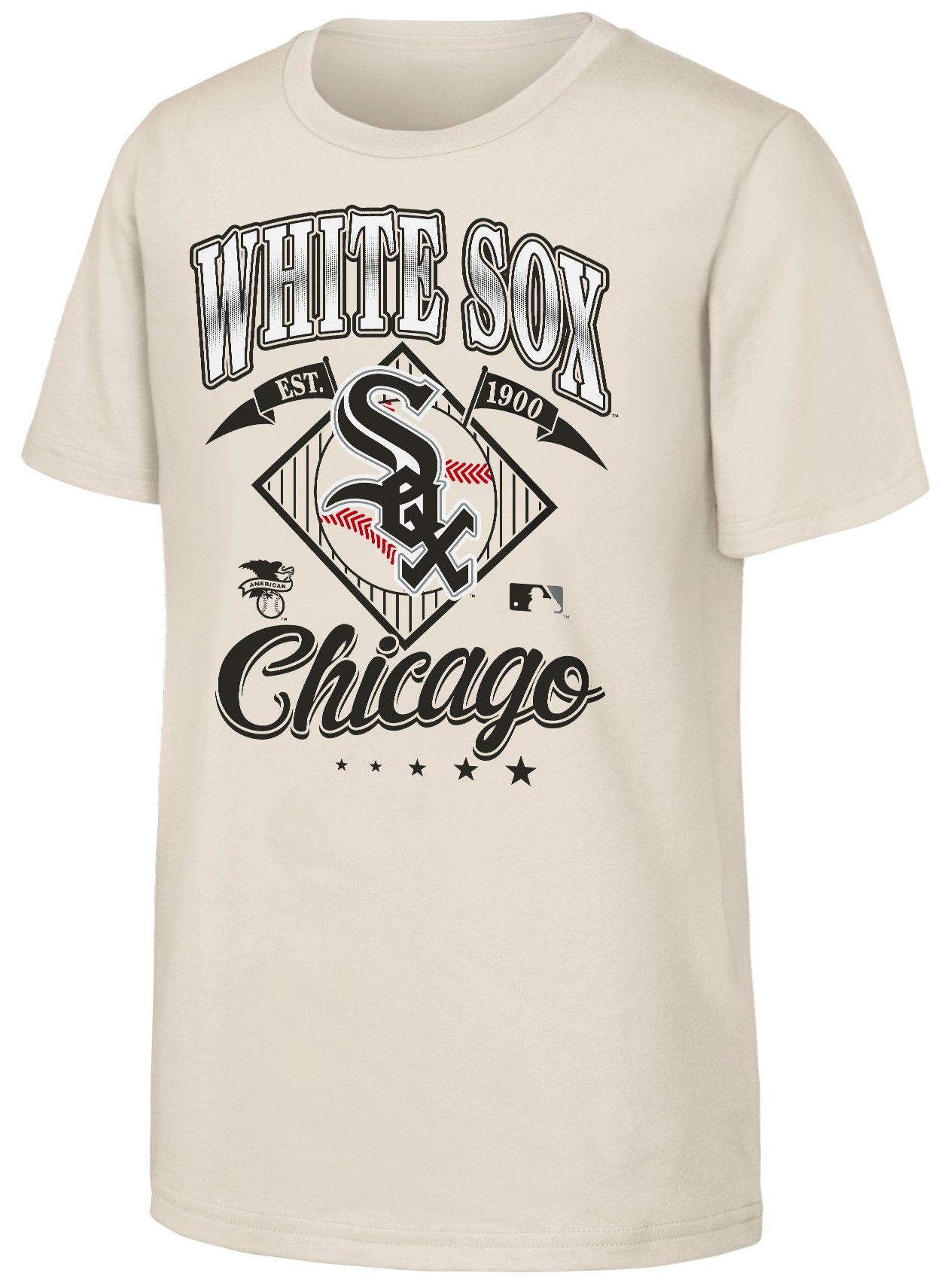 MLB Team Apparel Youth Chicago White Sox Tan Triple Hit T-Shirt