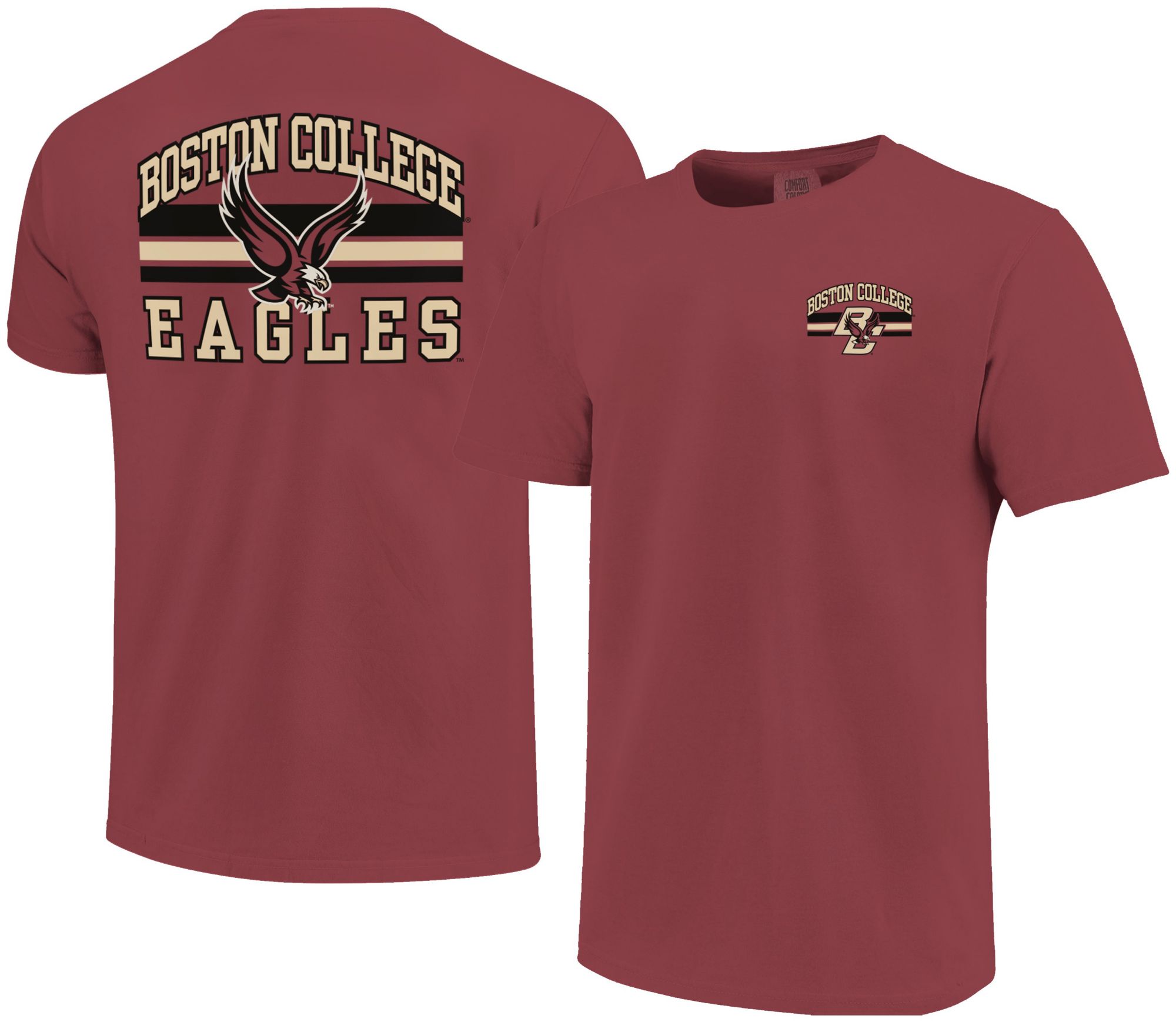 Image One Men's Boston College Eagles Brick Mascot Arched Short Sleeve T-Shirt