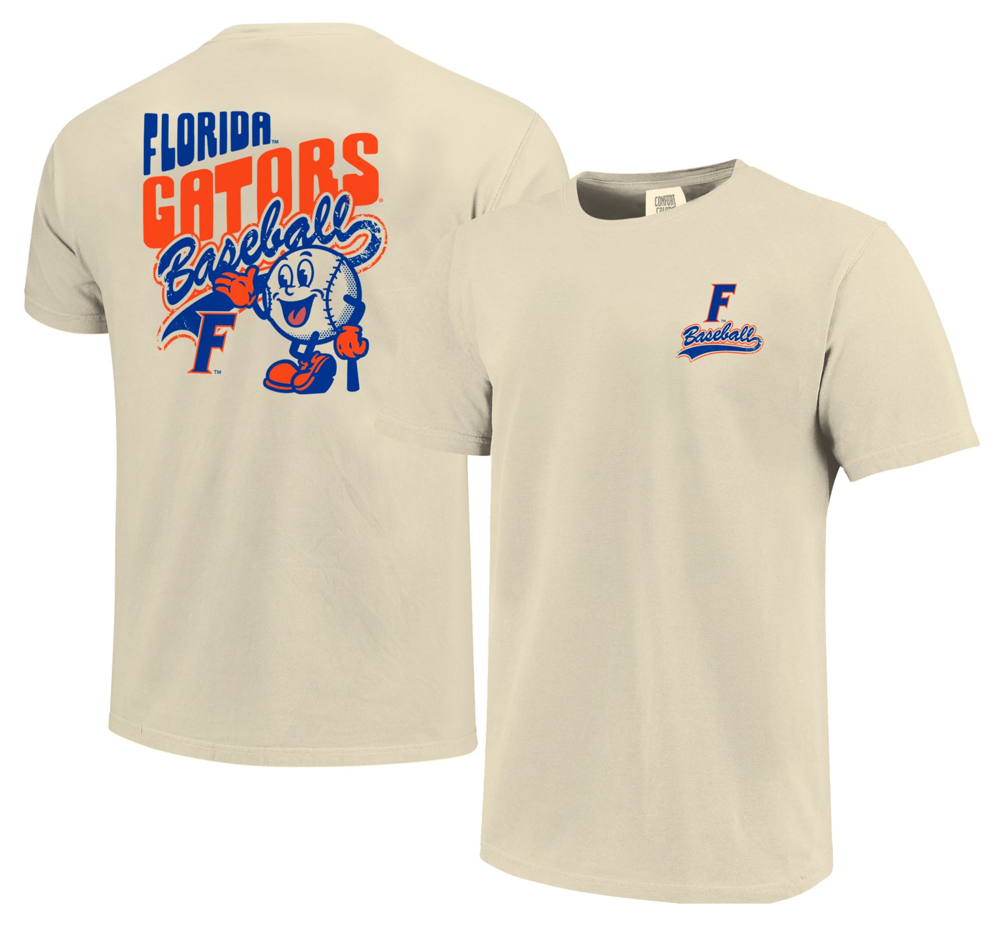 Image One Men's Florida Gators Ivory Retro Vibe Baseball T-Shirt