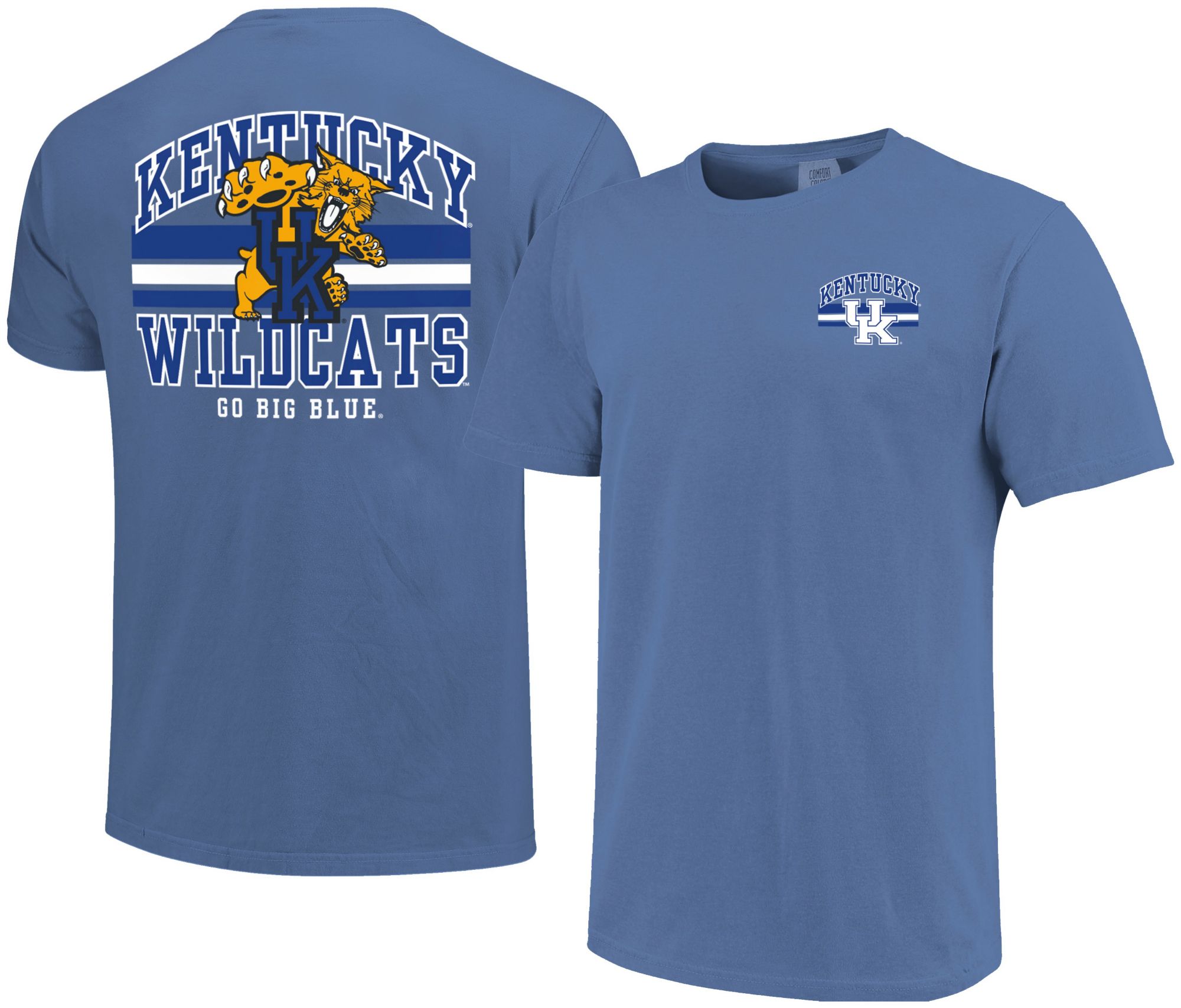 Image One Men's Kentucky Wildcats Flo Blue Mascot Arched Short Sleeve T-Shirt
