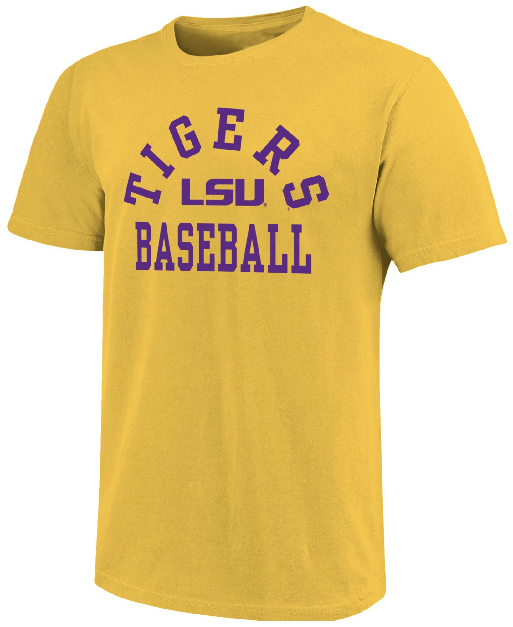 Image One Men's LSU Tigers Gold Arch Baseball T-Shirt