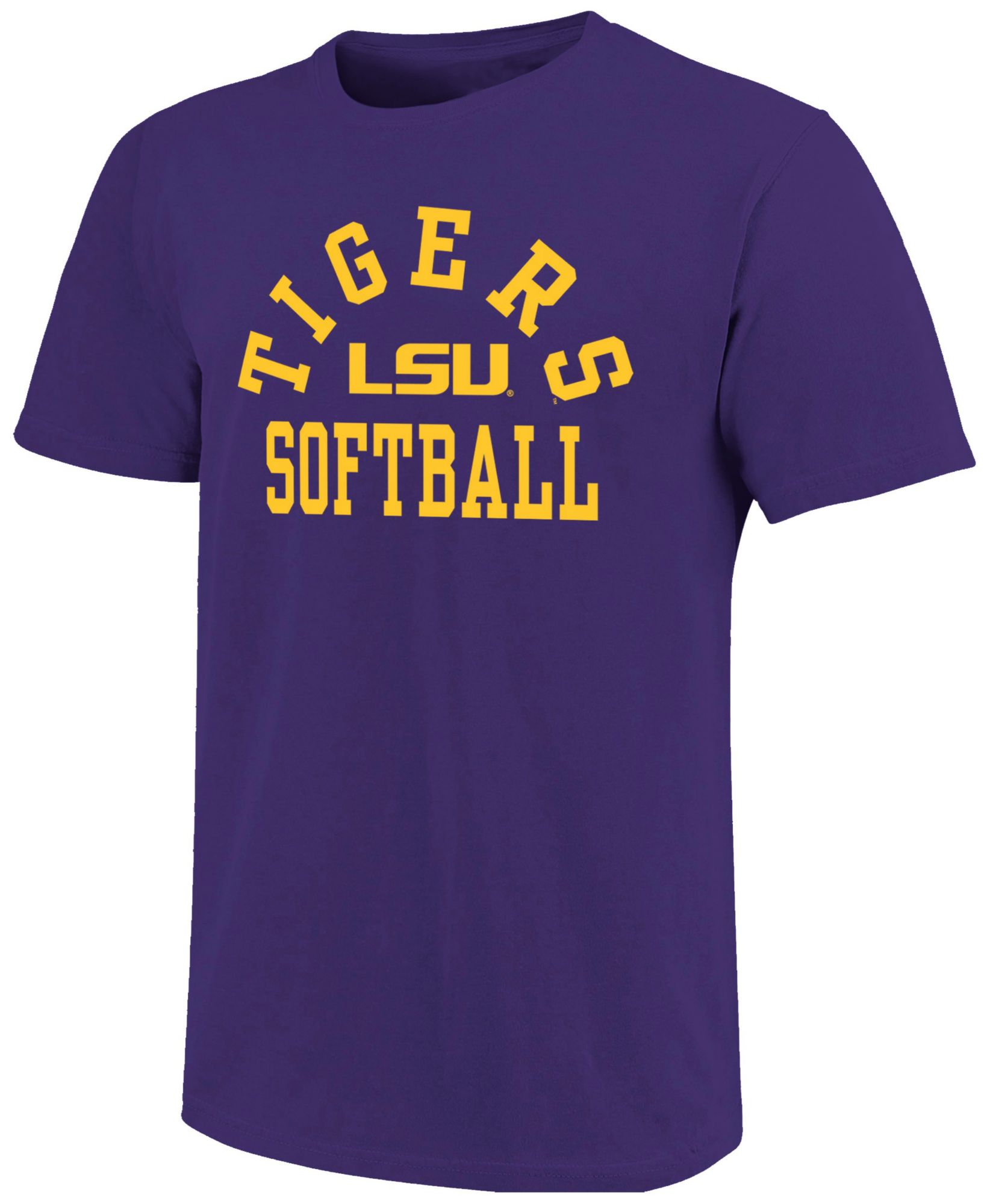 Image One Men's LSU Tigers Purple Arch Softball T-Shirt