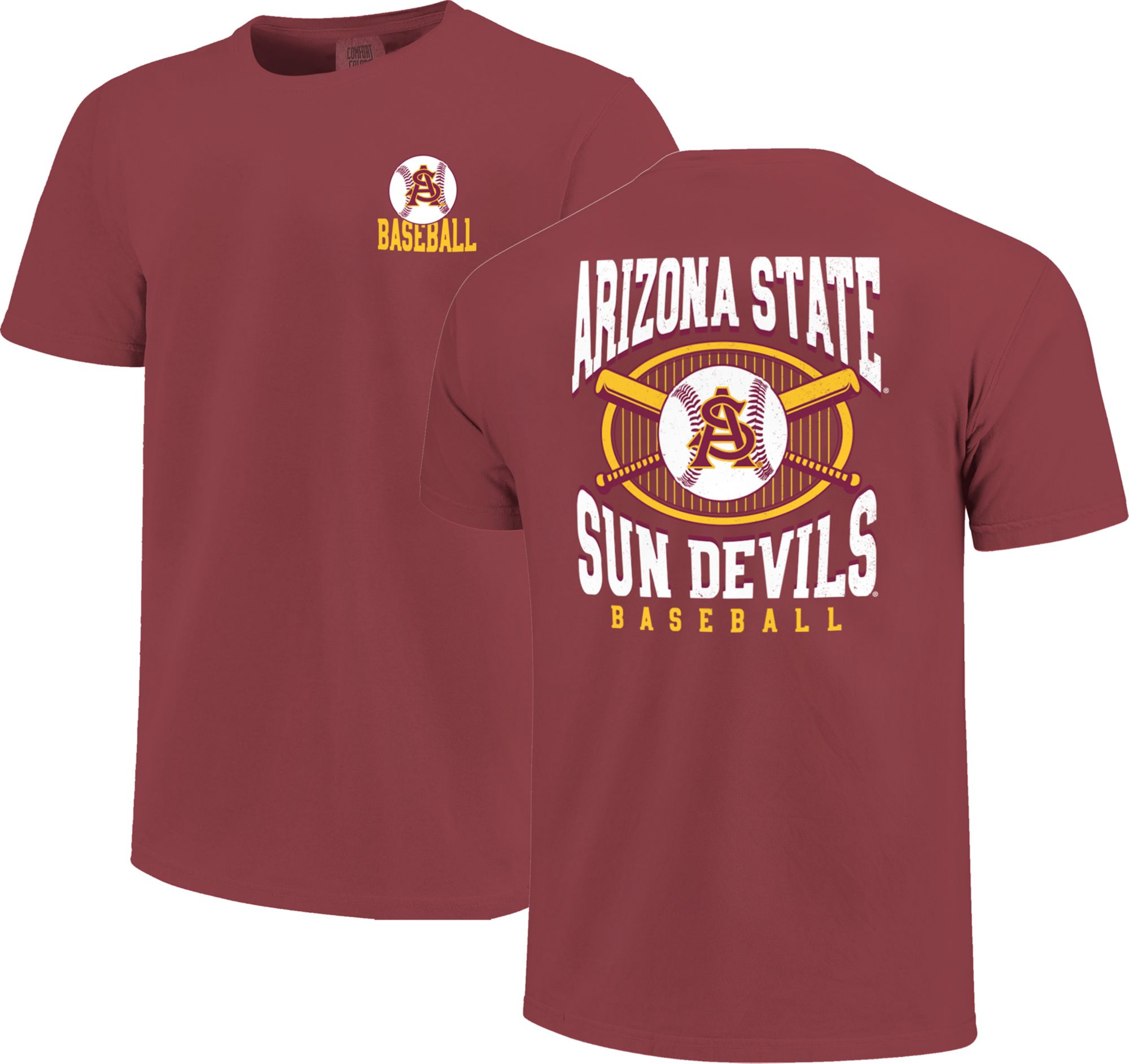 Image One Men's Arizona State Sun Devils Brick Baseball Pin T-Shirt