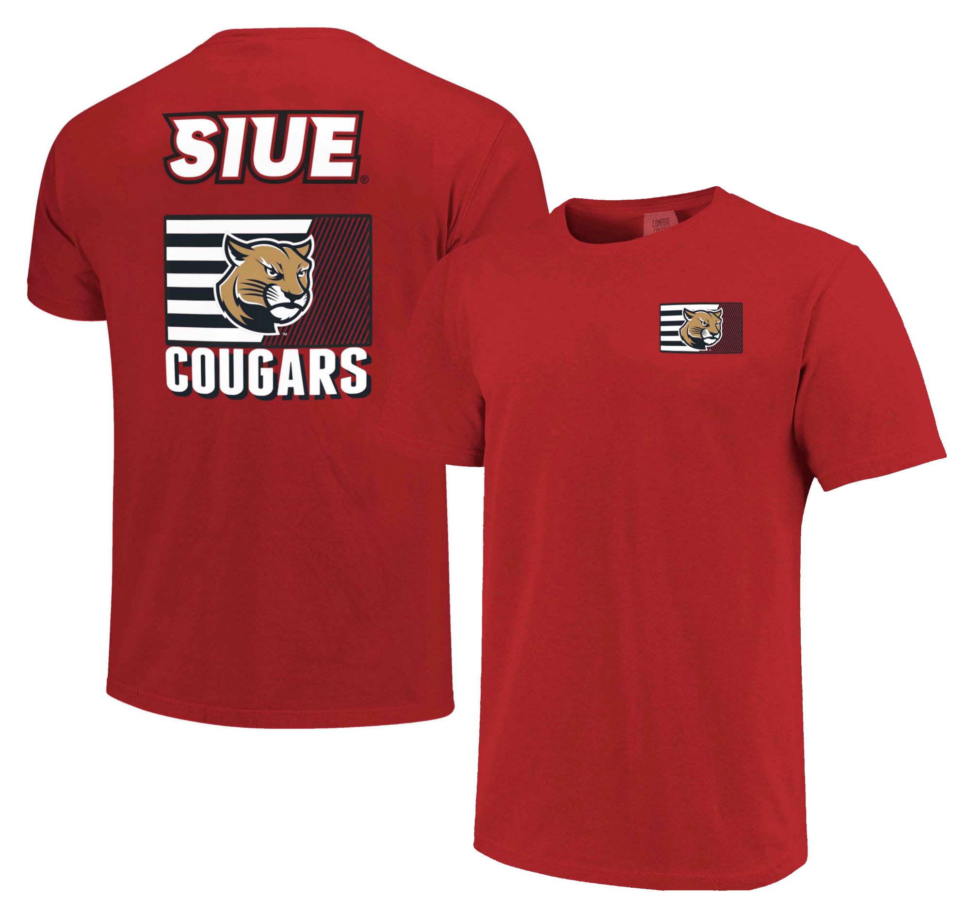 Image One Men's SIU Edwardsville Cougars Red Textured T-Shirt