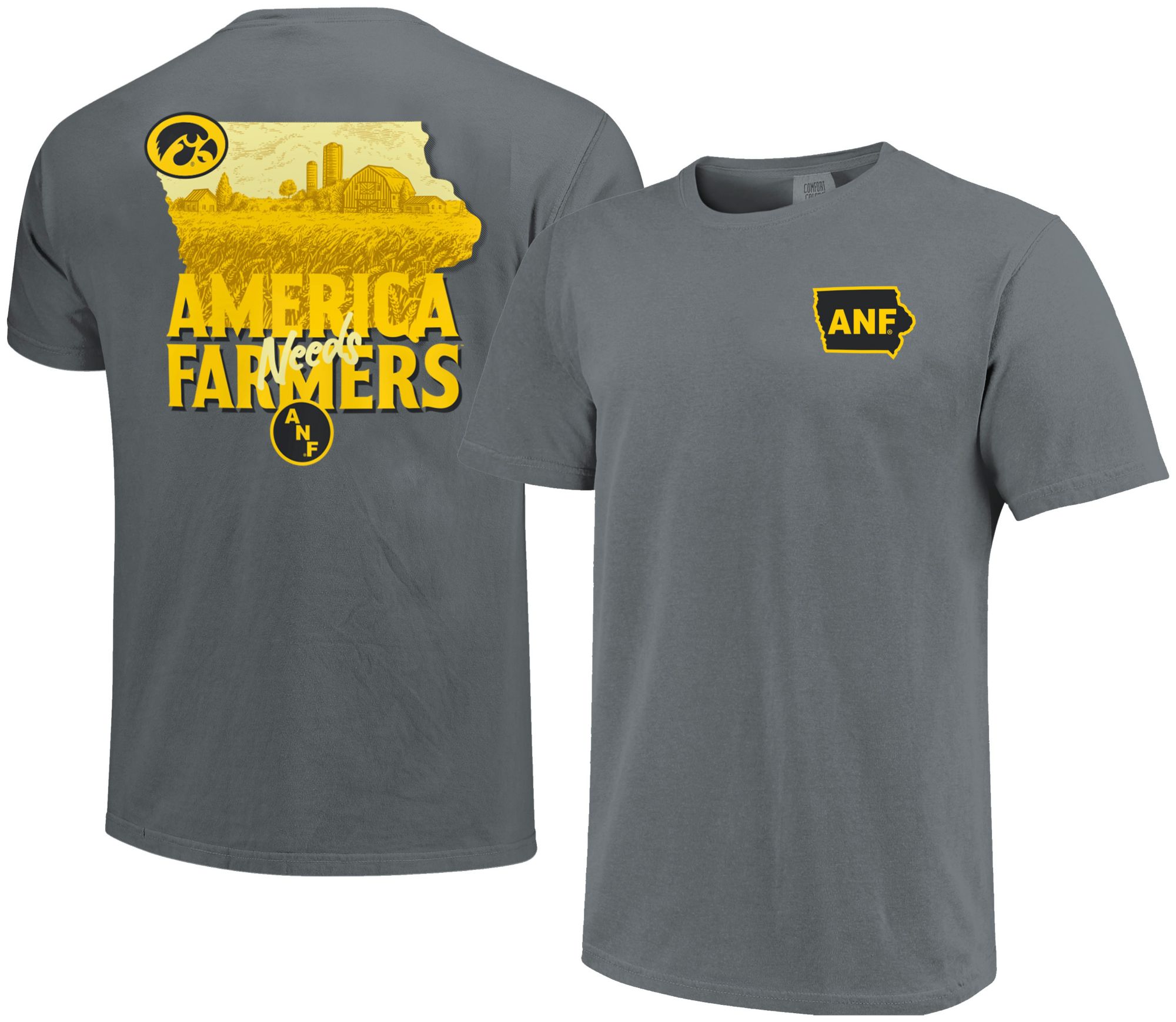 Image One Men's Iowa Hawkeyes Granite Stateside Tonal Farm Short Sleeve T-Shirt