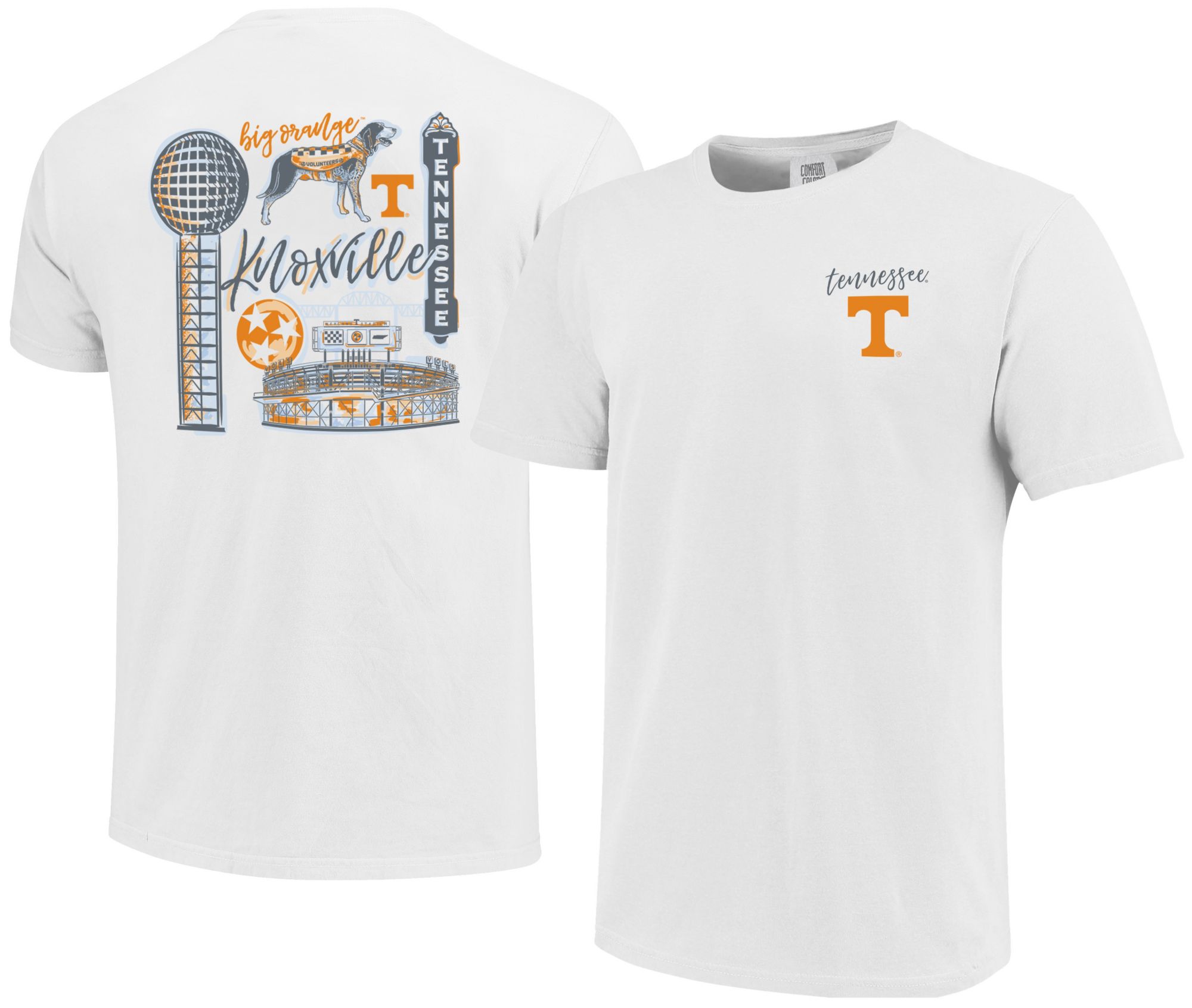 Image One Women's Tennessee Volunteers White Knoxville Watercolor Short Sleeve T-Shirt