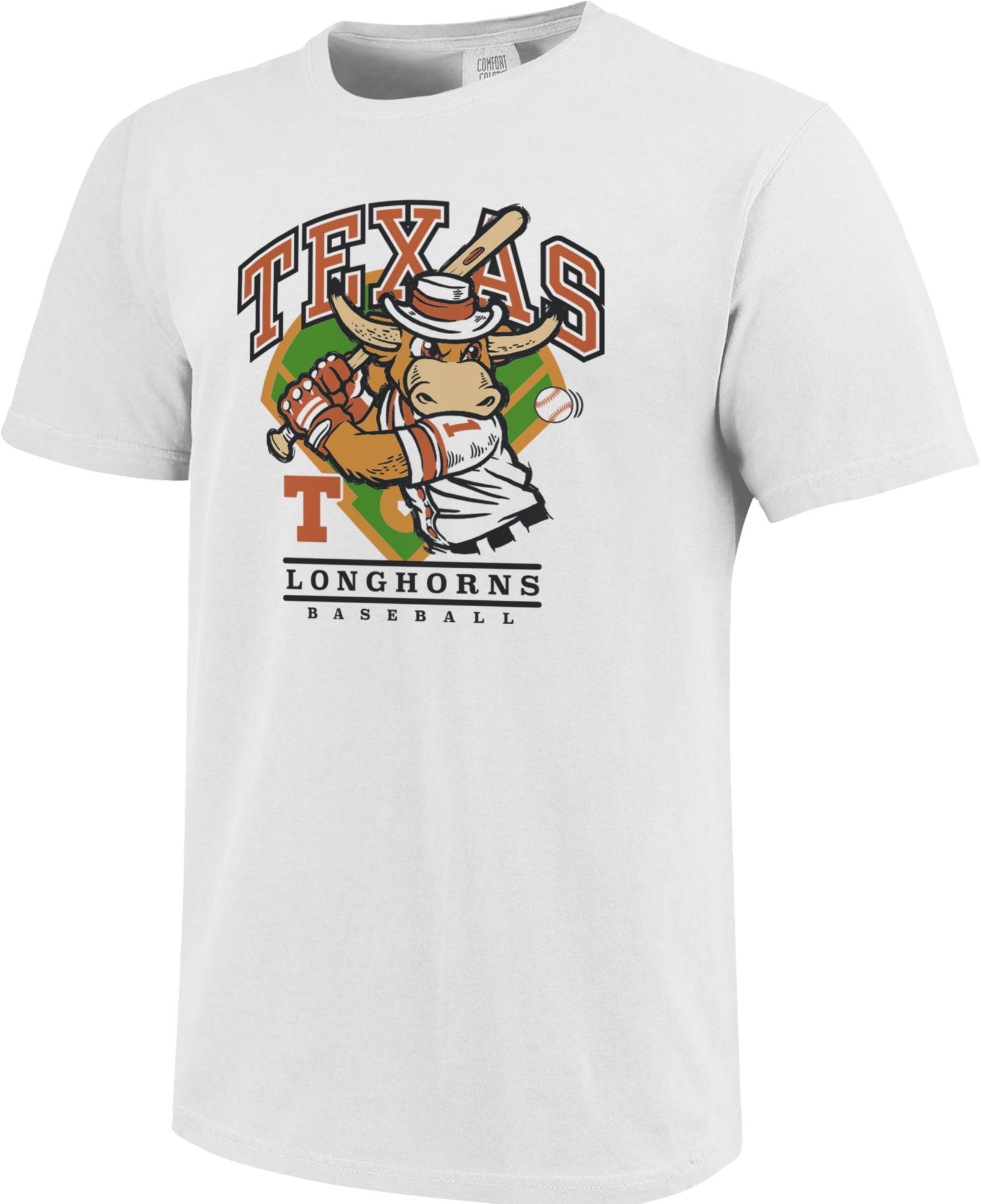 Image One Youth Texas Longhorns White Mascot Basketball T-Shirt