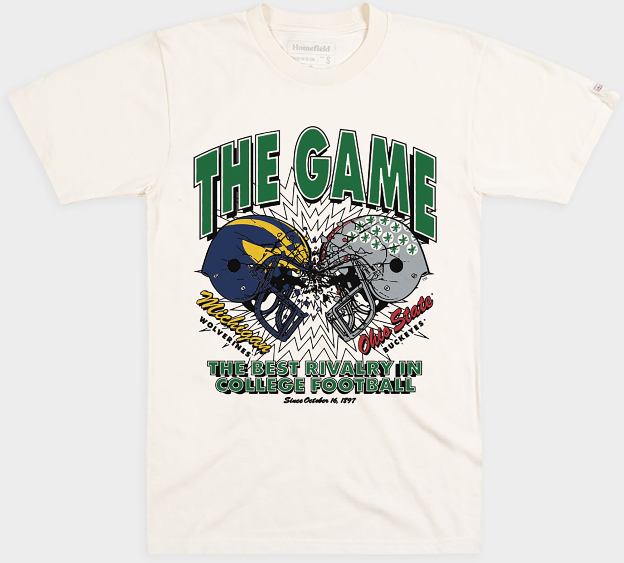 Homefield Adult Ohio State Buckeyes VS. Michigan Wolverines 'The Game' Cream T-Shirt
