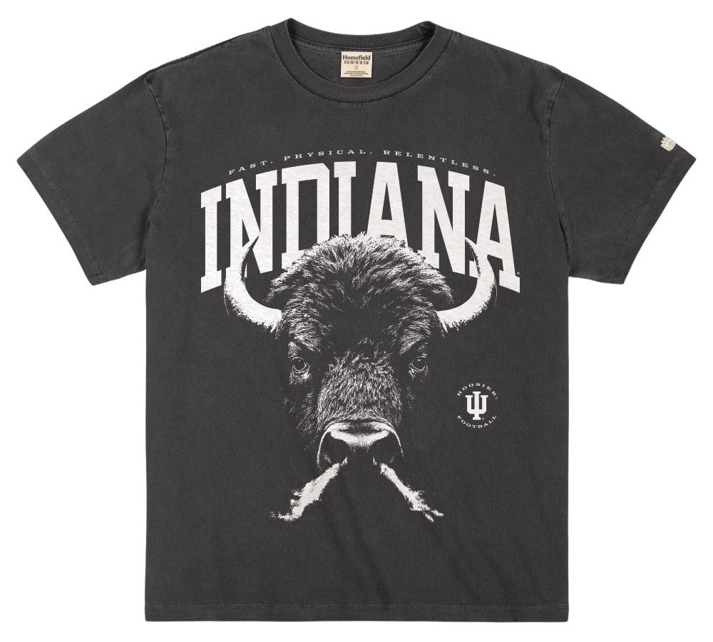 Homefield Men's Indiana Hoosiers Black Bison T-Shirt