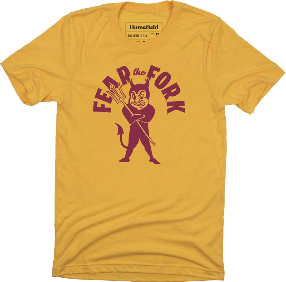 Homefield Men's Arizona State Sun Devils Gold 'Fear Fork' T-Shirt