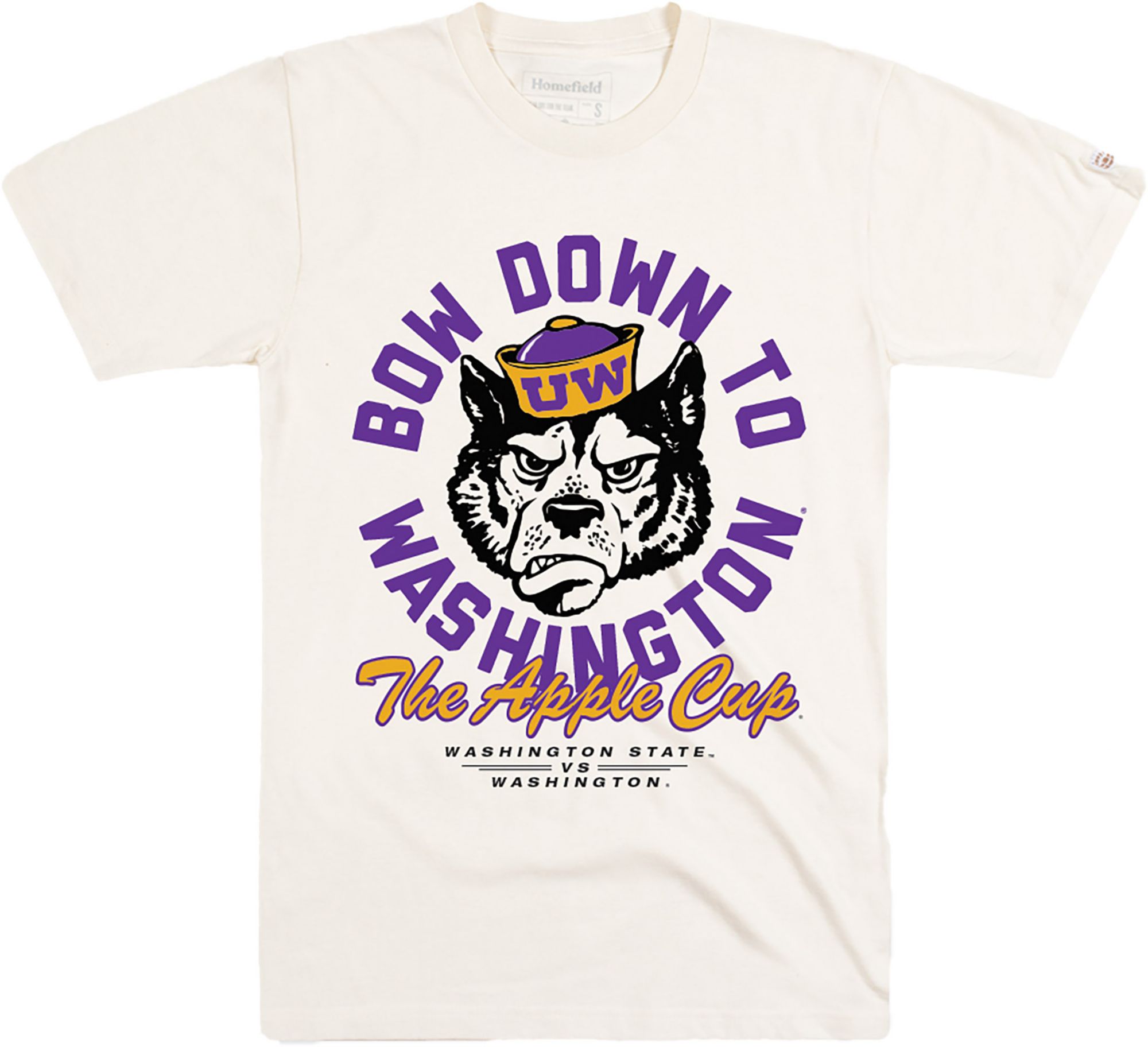 Homefield Men's Washington Huskies Natural Bow Down Apple Cup Rivalry T-Shirt