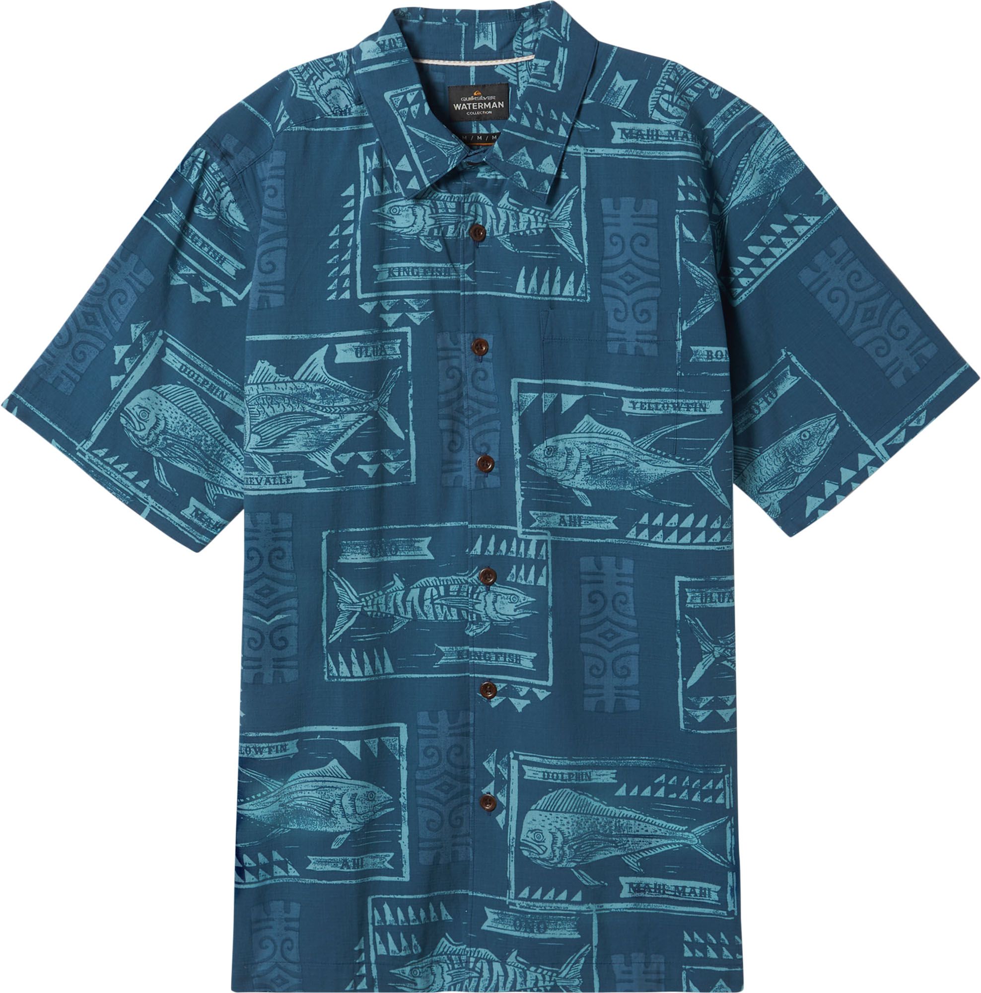 Quiksilver Men's Waterman Block Fish Woven Shirt