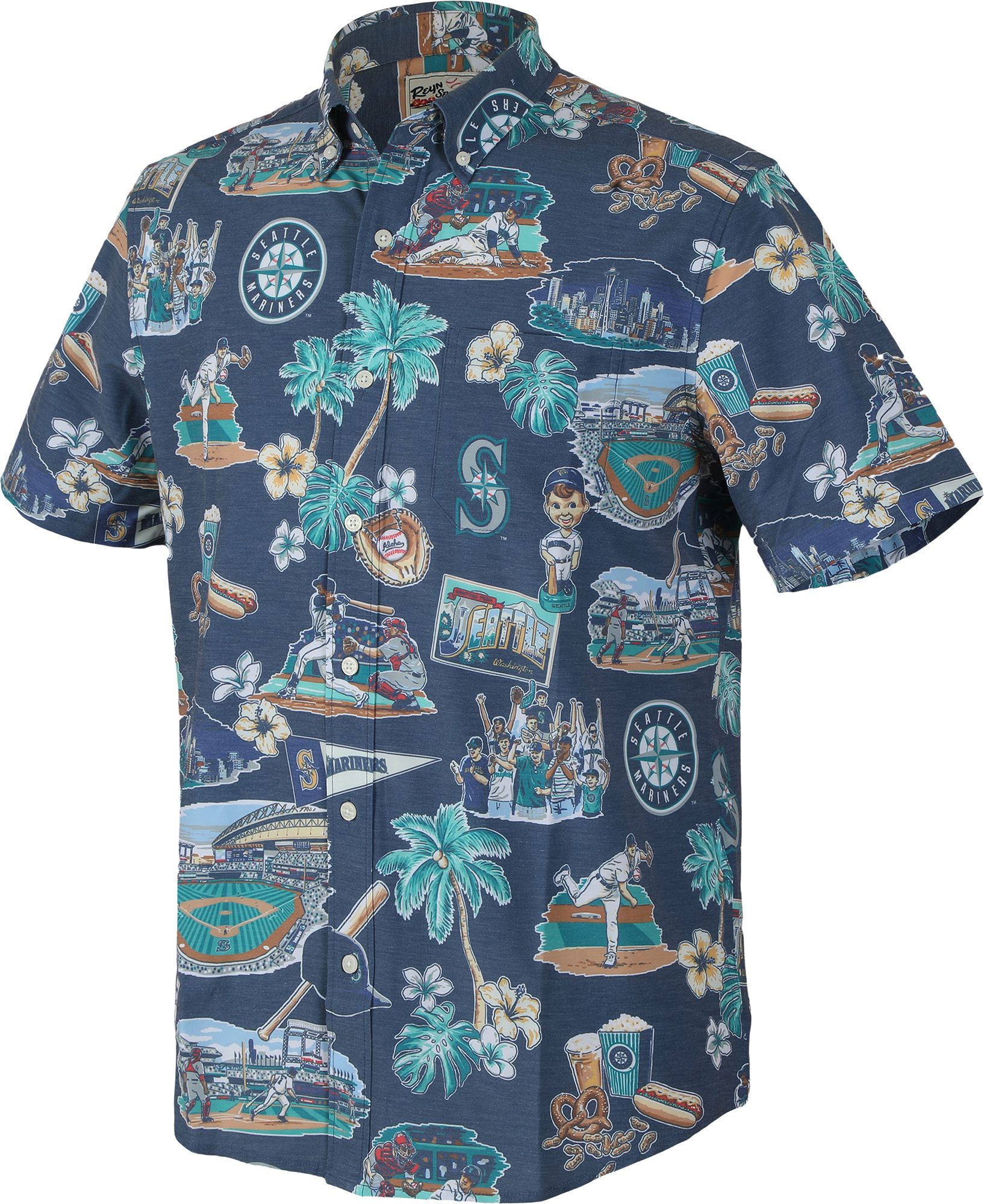 Reyn Spooner Men's Seattle Mariners Green Scenic Button-Down Shirt
