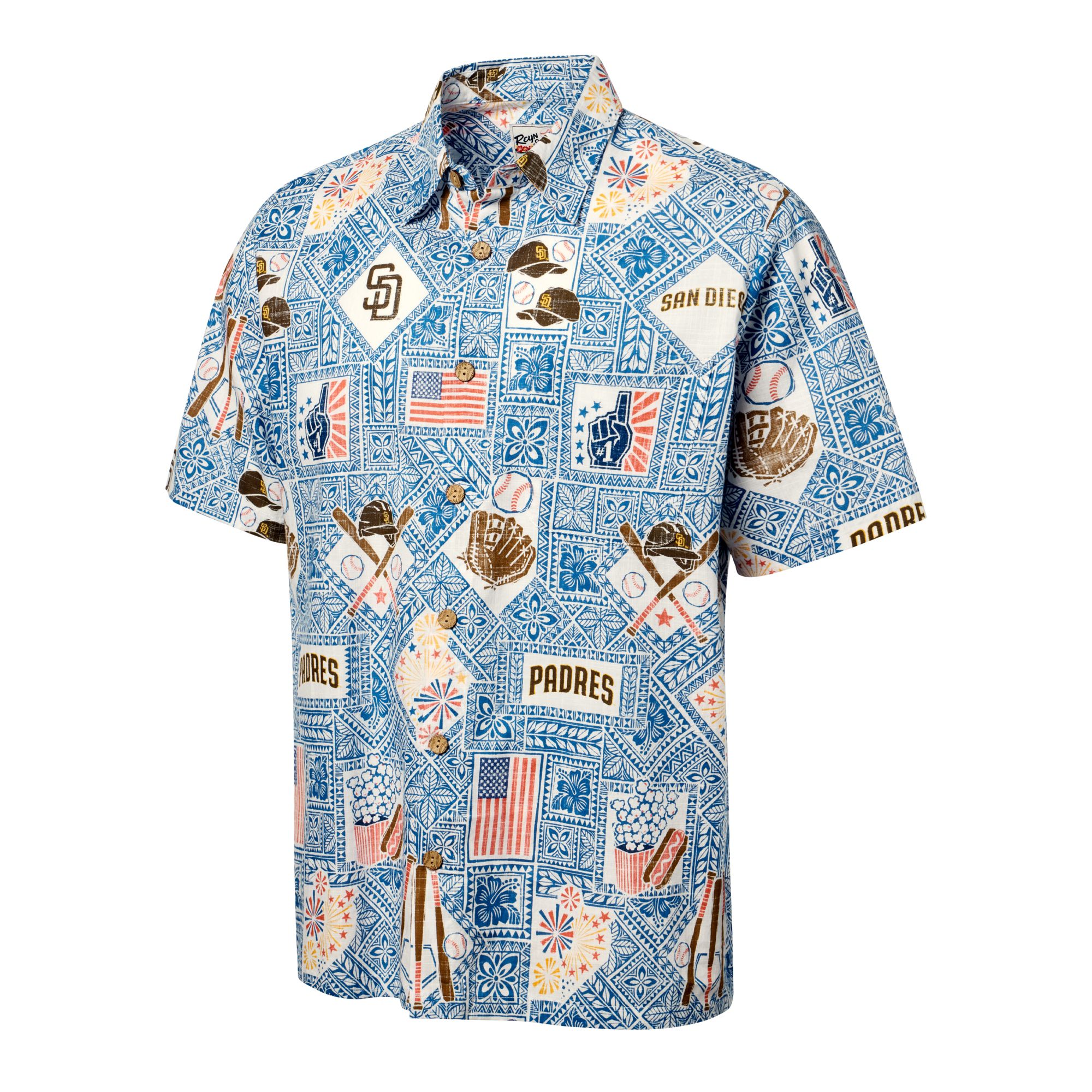 Reyn Spooner Men's San Diego Padres Blue America Button-Down Shirt